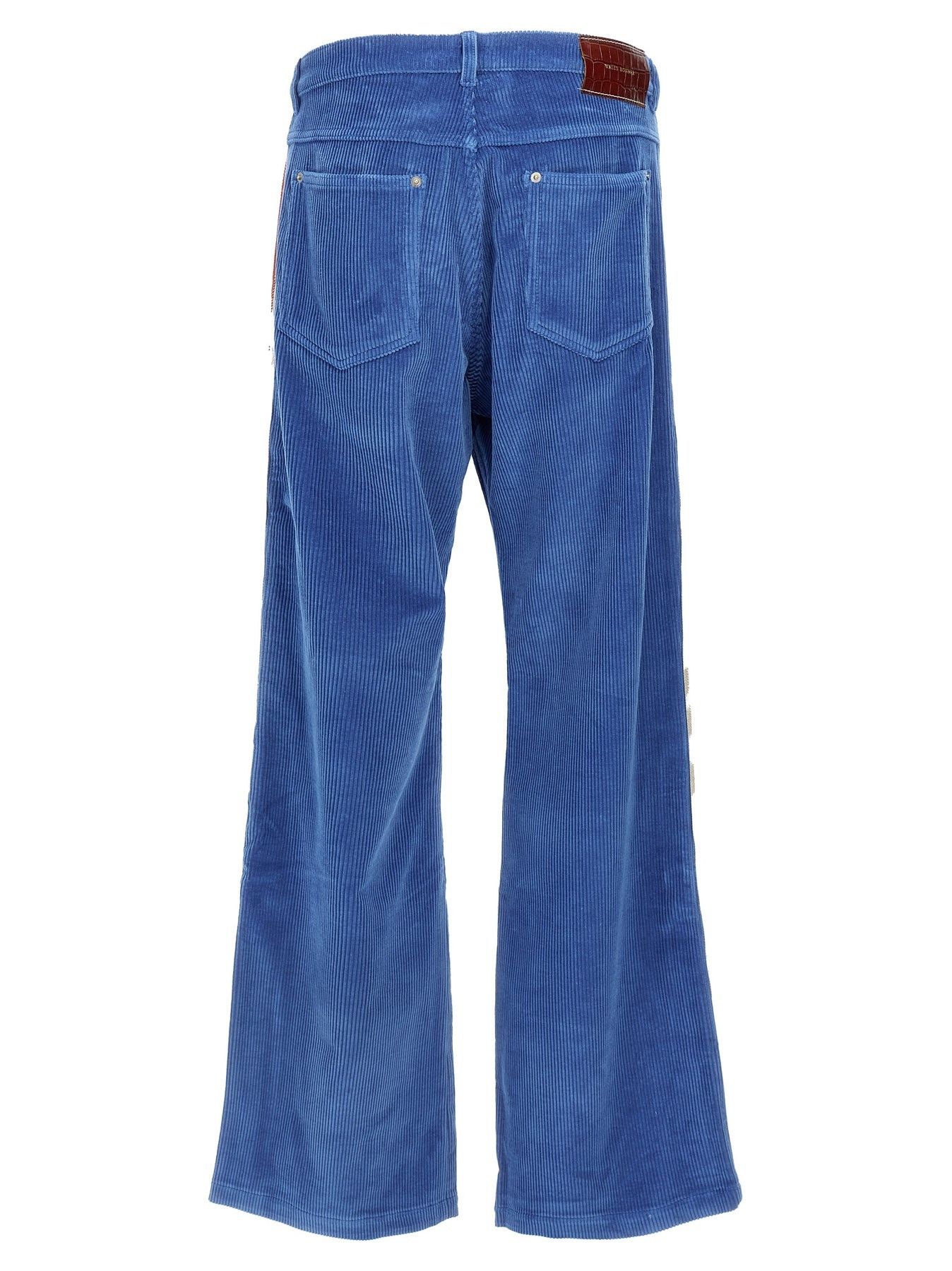 Wales Bonner o1tko11025 Side-Crochet Wide Pants in Blue Size US 36 / EU 52 - 2 Thumbnail
