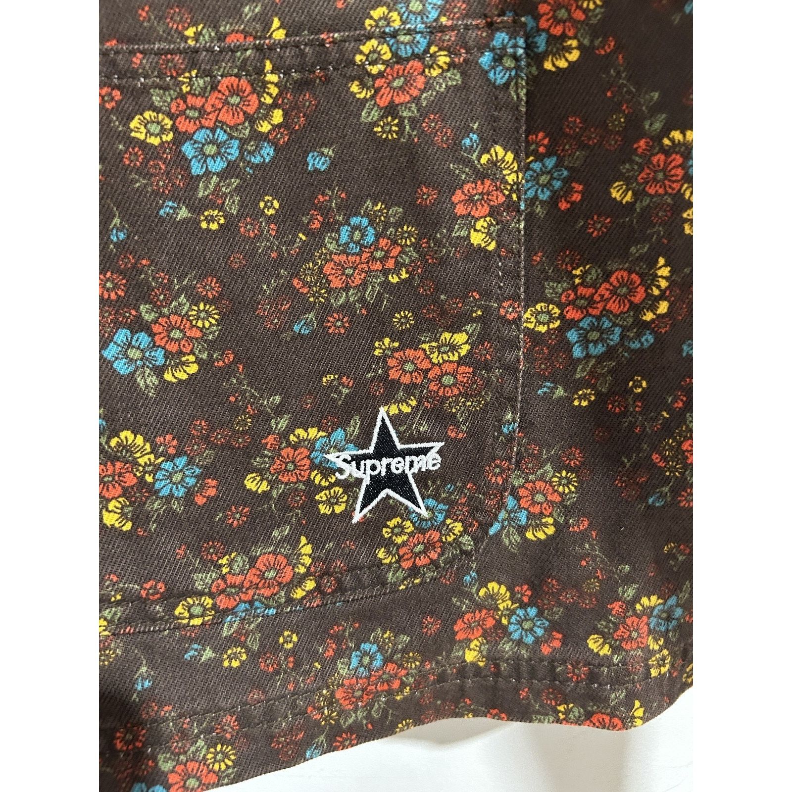Supreme SUPREME FLOWERS DENIM CHORE COAT SIZE MEDIUM PREOWNED Size US M / EU 48-50 / 2 - 2 Thumbnail