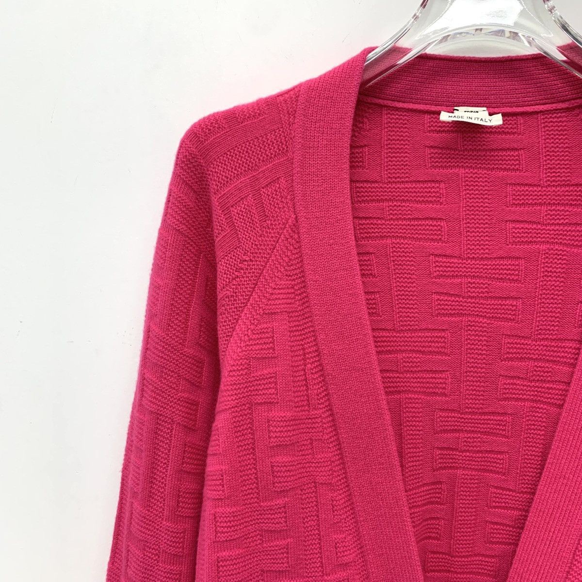 Hermes Hermes Rose Red V-neck Wool Long Sleeve Knitted Coat K26WX Size XS / US 0-2 / IT 36-38 - 3 Thumbnail