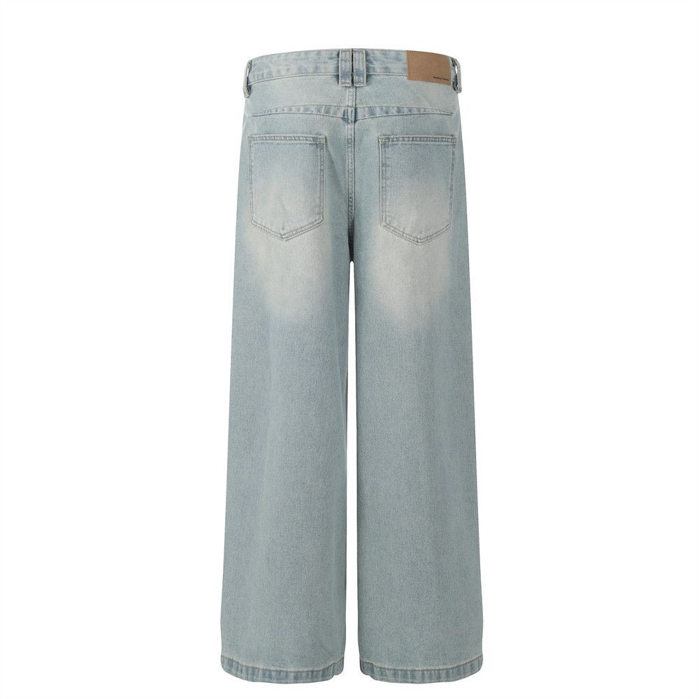 Japanese Brand × Jean High street loose straight washed stitching jeans y2k Size US 32 / EU 48 - 3 Thumbnail