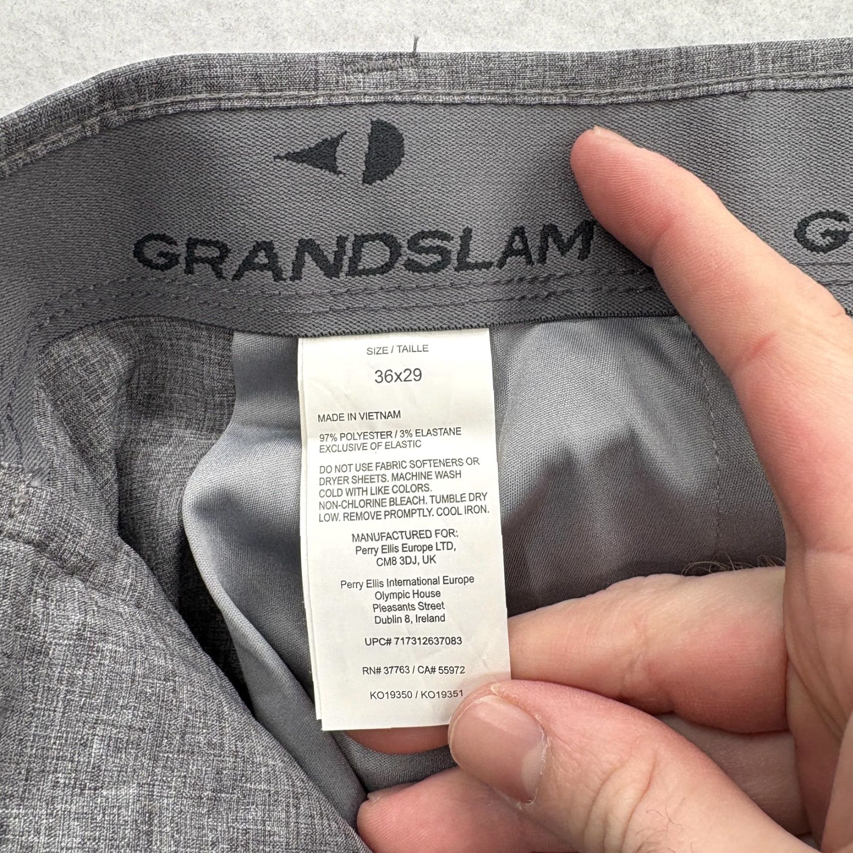Vintage Grand Slam Pants Mens 36x29 Gray Performance Stretch 360 Golf Active Waistband Size US 36 / EU 52 - 5 Thumbnail