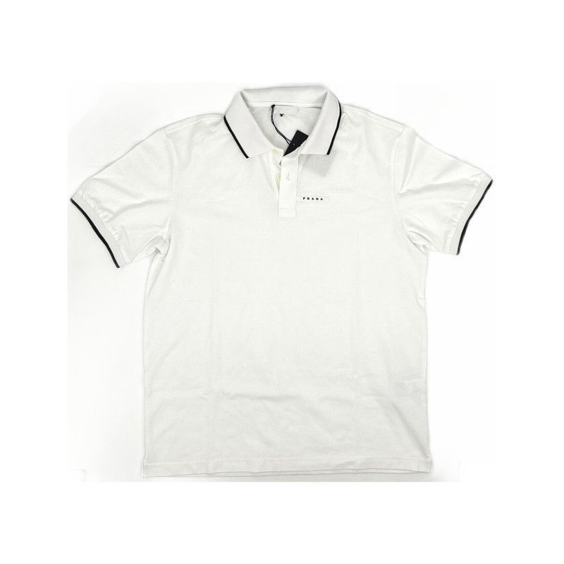 Prada Prada Casual Comfortable White Polo Shirt-2506 Size US XXL / EU 58 / 5 - 3 Thumbnail