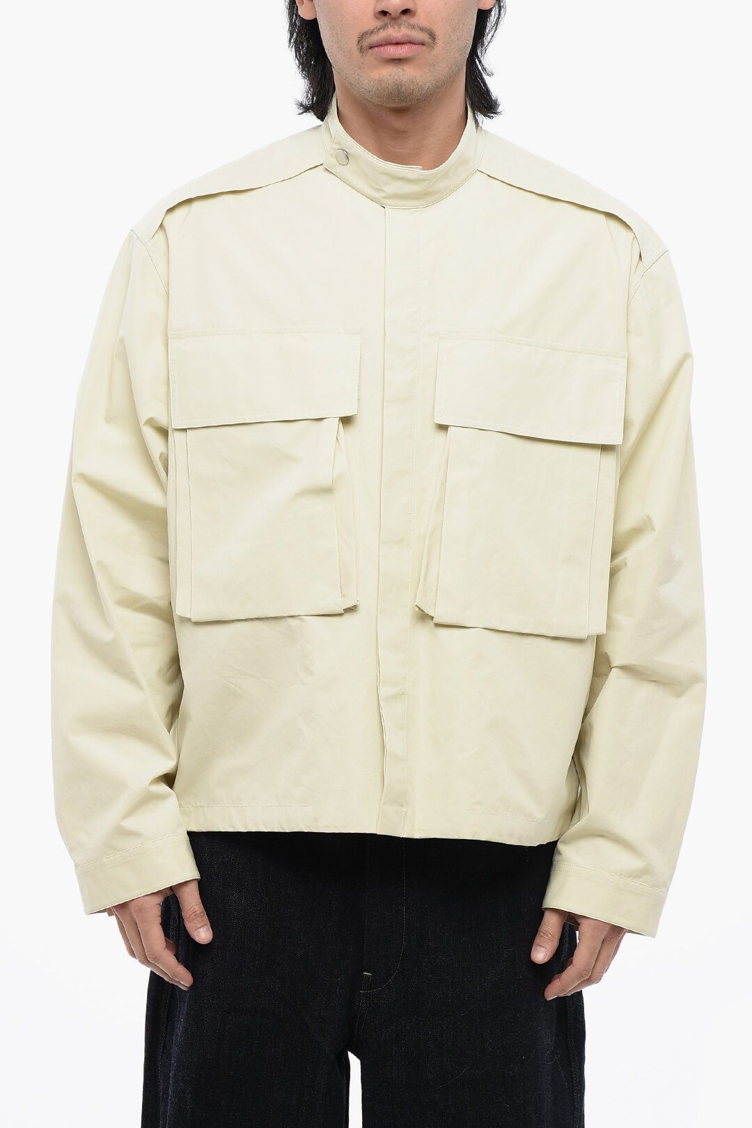 Jil Sander og1mm0625 Windbreaker Jacket in Beige Size US L / EU 52-54 / 3 - 1 Thumbnail