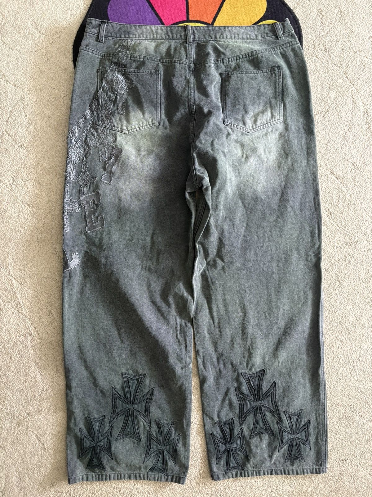 Vale Vale Forever Chain Painters Black Denim Jeans Size US 36 / EU 52 - 7 Thumbnail