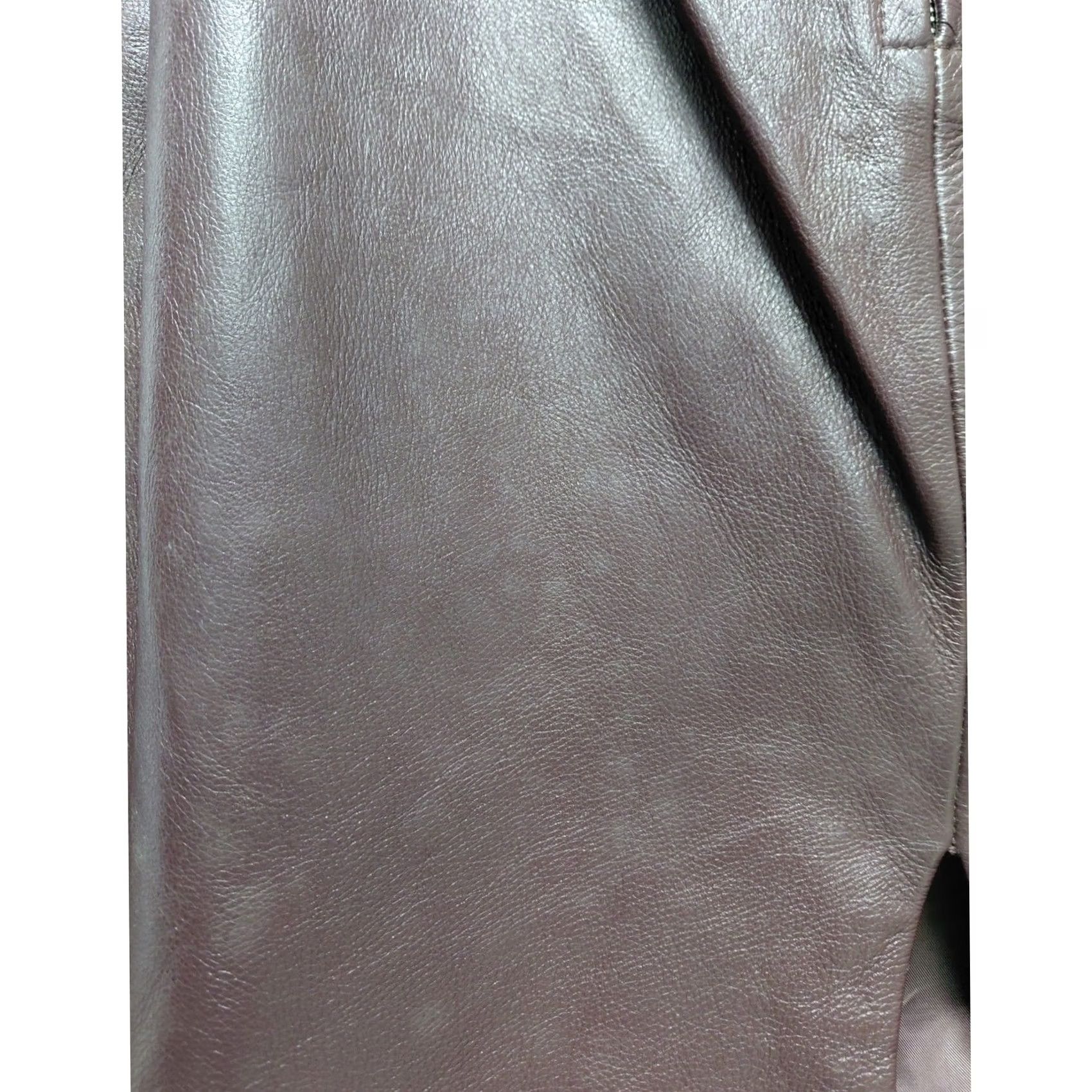 Vintage Wilsons Leather Skirt Brown Solid Lined Size 10 Size 32" / US 10 / IT 46 - 4 Thumbnail