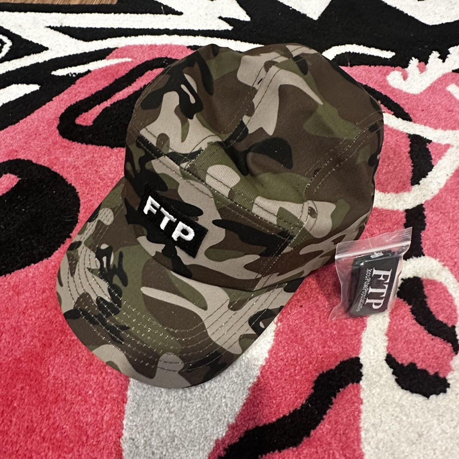 Fuck The Population FTP Velcro Logo Camp Hat (Camo) – One Size – Brand New Size ONE SIZE - 1 Thumbnail