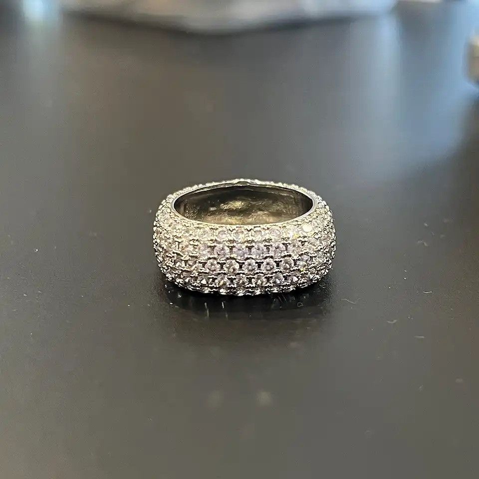 Jewelry × Vintage Cubic Zirconia Rings Geometric Square Band Design Luxury Size ONE SIZE - 5 Thumbnail