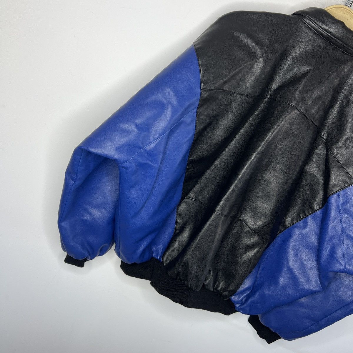 Japanese Brand 90s Boxy Leather Varsity Jacket Bomber Boxy Black Navy Size US M / EU 48-50 / 2 - 10 Thumbnail