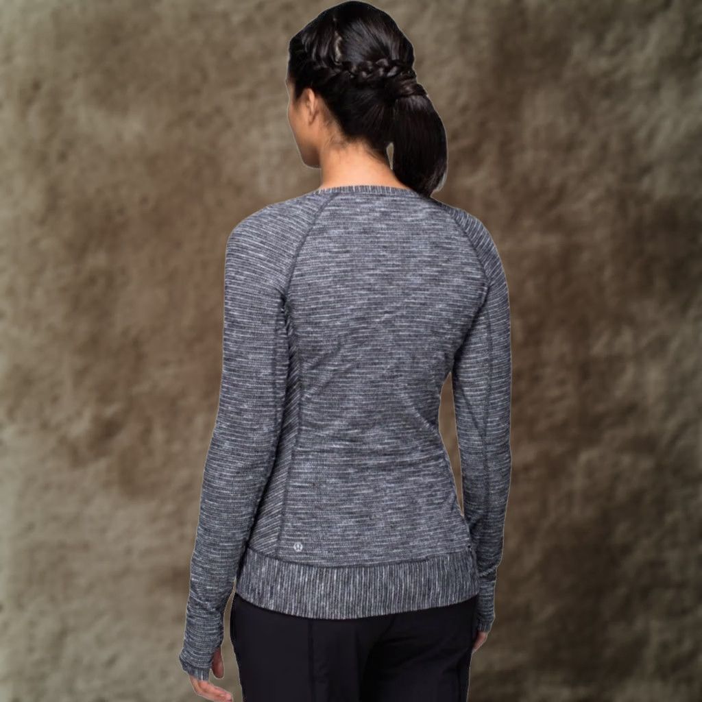 Lululemon Lululemon Race Your Pace Long Sleeve Shirt Women's Size 8 Gray/Black Piqué Rulu Activewear Running Shirt Women XS? Size M / US 6-8 / IT 42-44 - 1 Thumbnail