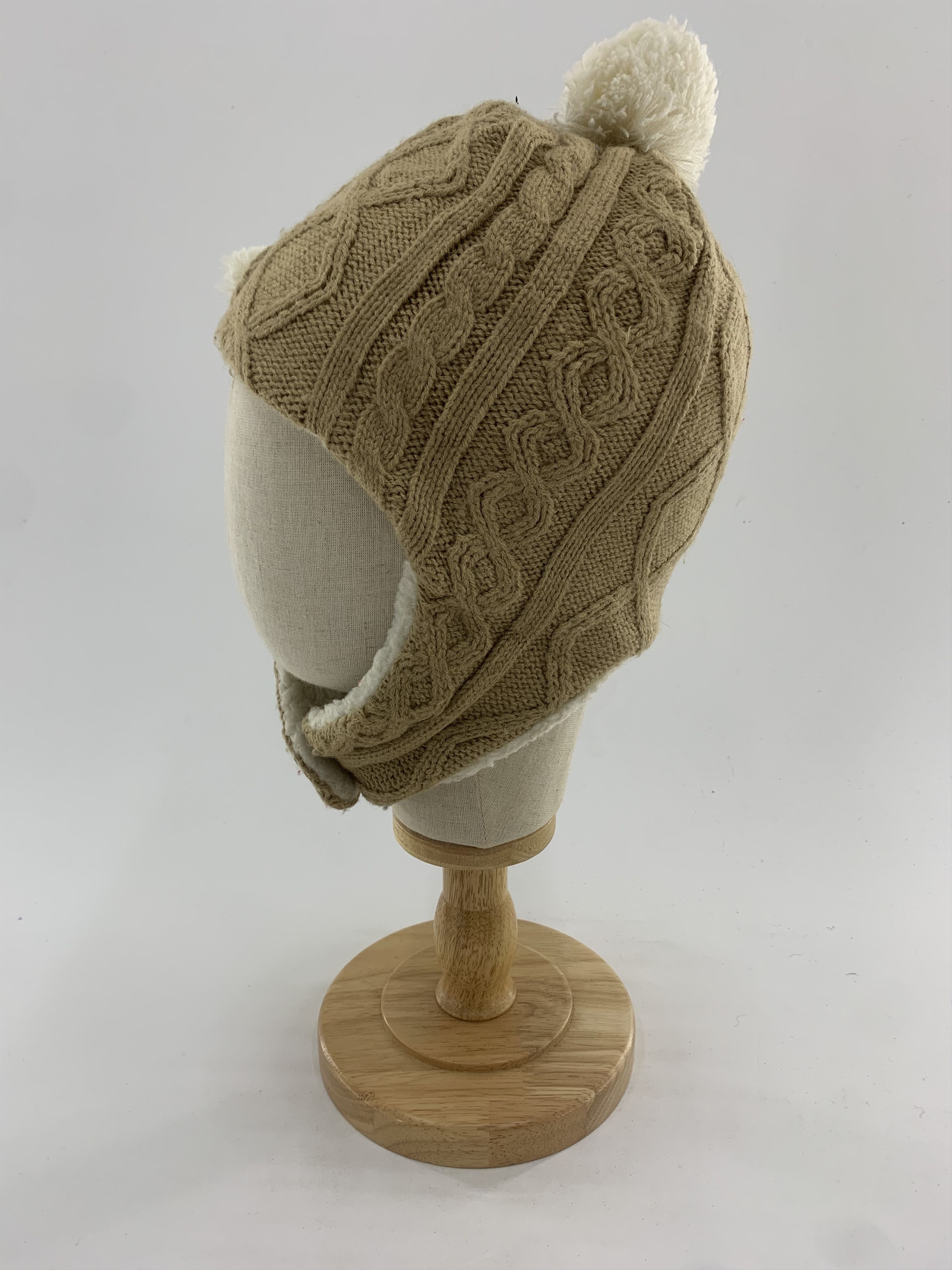 Vintage Knitted Beanie Earflap Hat Snowcap Size ONE SIZE - 3 Thumbnail