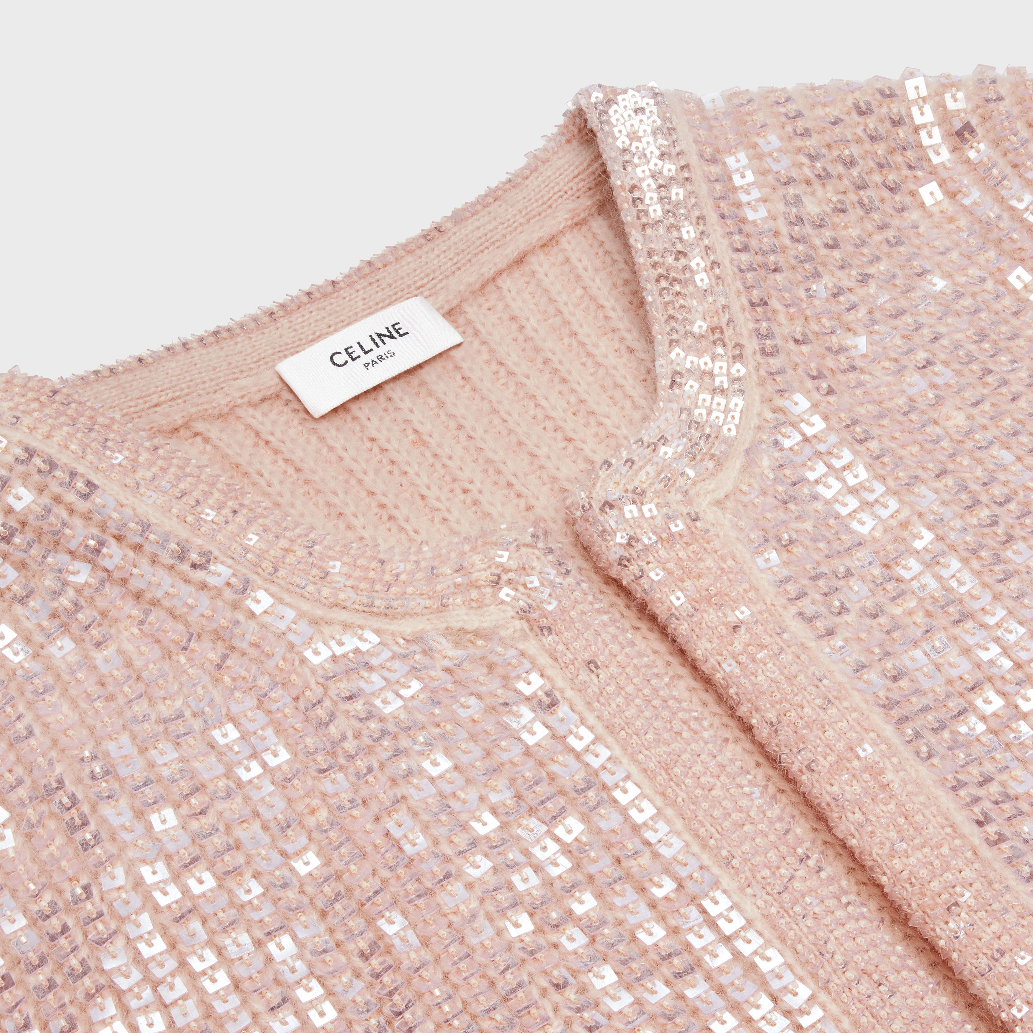Celine o1w1db10925 2AF77072U Embroidered Mohair Cardigan in Pink Size XS / US 0-2 / IT 36-38 - 3 Thumbnail