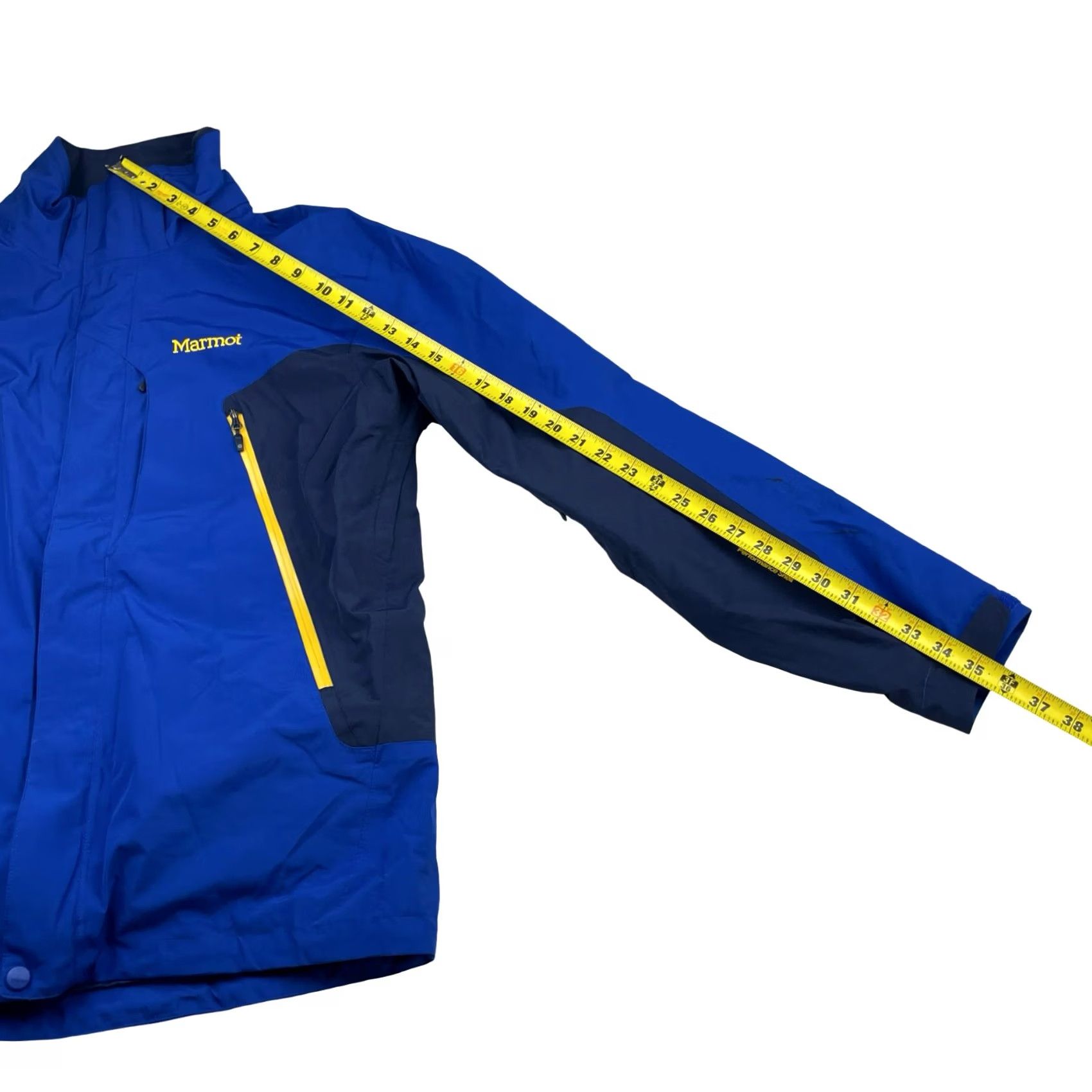 Marmot Marmot Men’s Gore-Tex Full Zip Rain Jacket Blue • Medium Jacket Mens Regular Size M Size US M / EU 48-50 / 2 - 7 Thumbnail