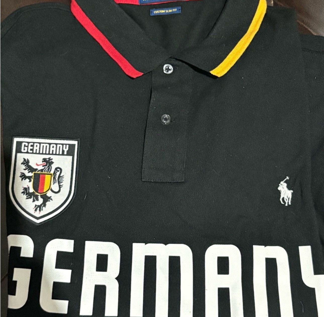 Ralph Lauren Ralph Lauren Black Polo with Germany Crest sz XXL Custom fit Size US XXL / EU 58 / 5 - 2 Thumbnail
