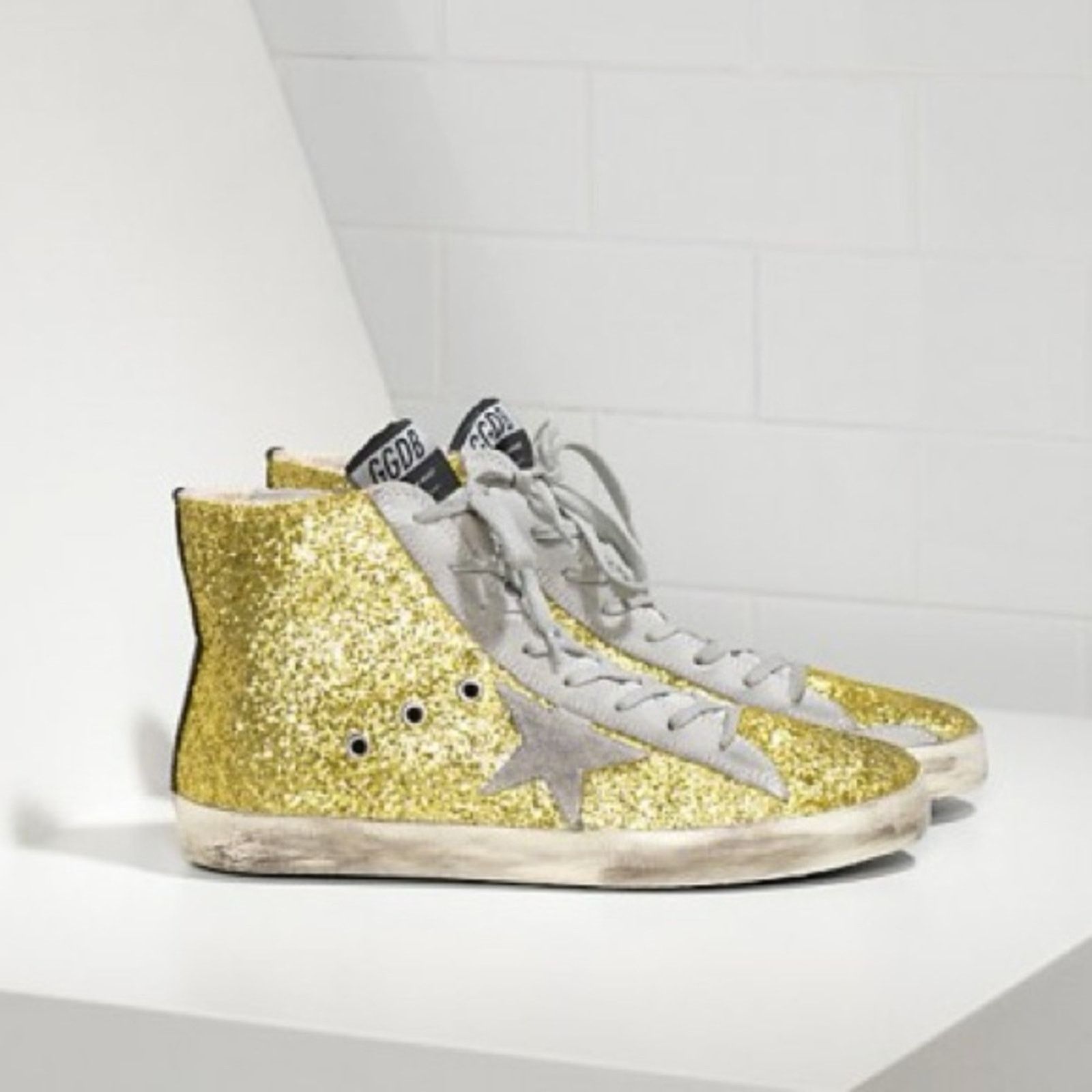 Golden Goose Golden Goose sneakers francy glitter n camoscio lime glitter Size US 5 / IT 35 - 1 Thumbnail