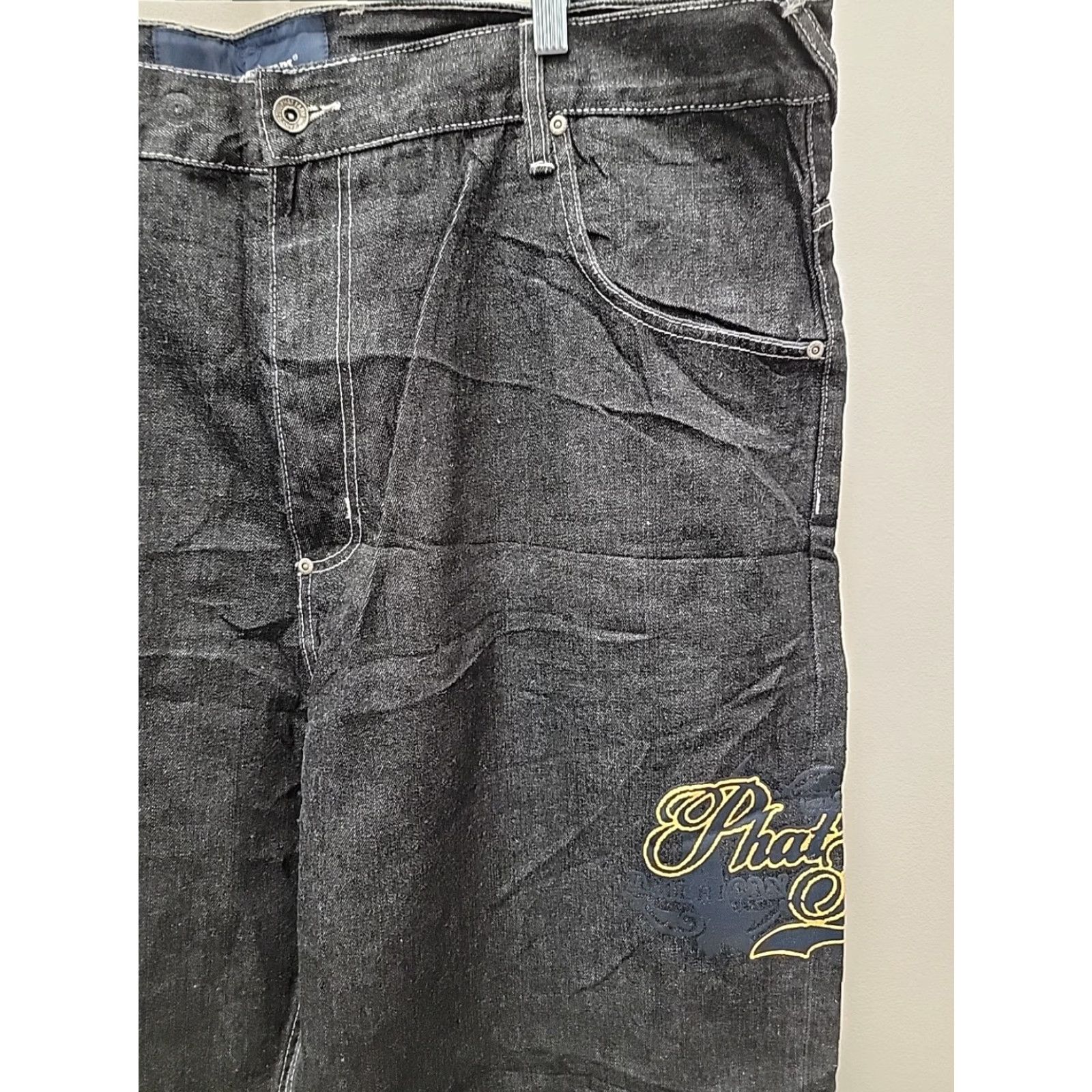Vintage VINTAGE Black Phat Farm Denim Jeans Mens Wide-Leg 44x32 Cotton Blend 46x32 Inseam 32in Regular Computer-? Size US 44 / EU 60 - 5 Thumbnail