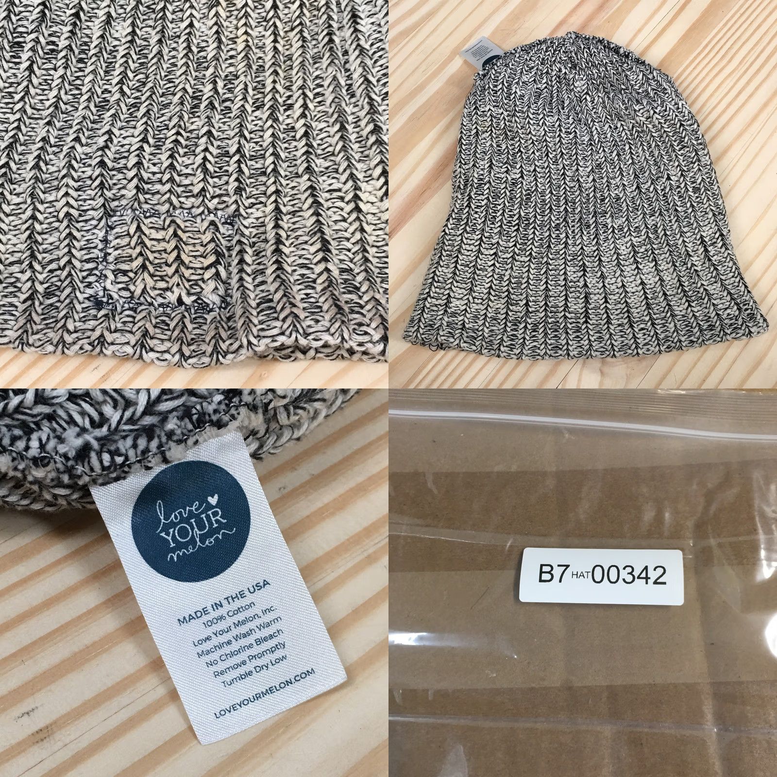 Vintage Love Your Melon Beanie Hat Adult Black Marled Knit Slouchy Cuffed Cap Womens Men? Size ONE SIZE - 8 Thumbnail