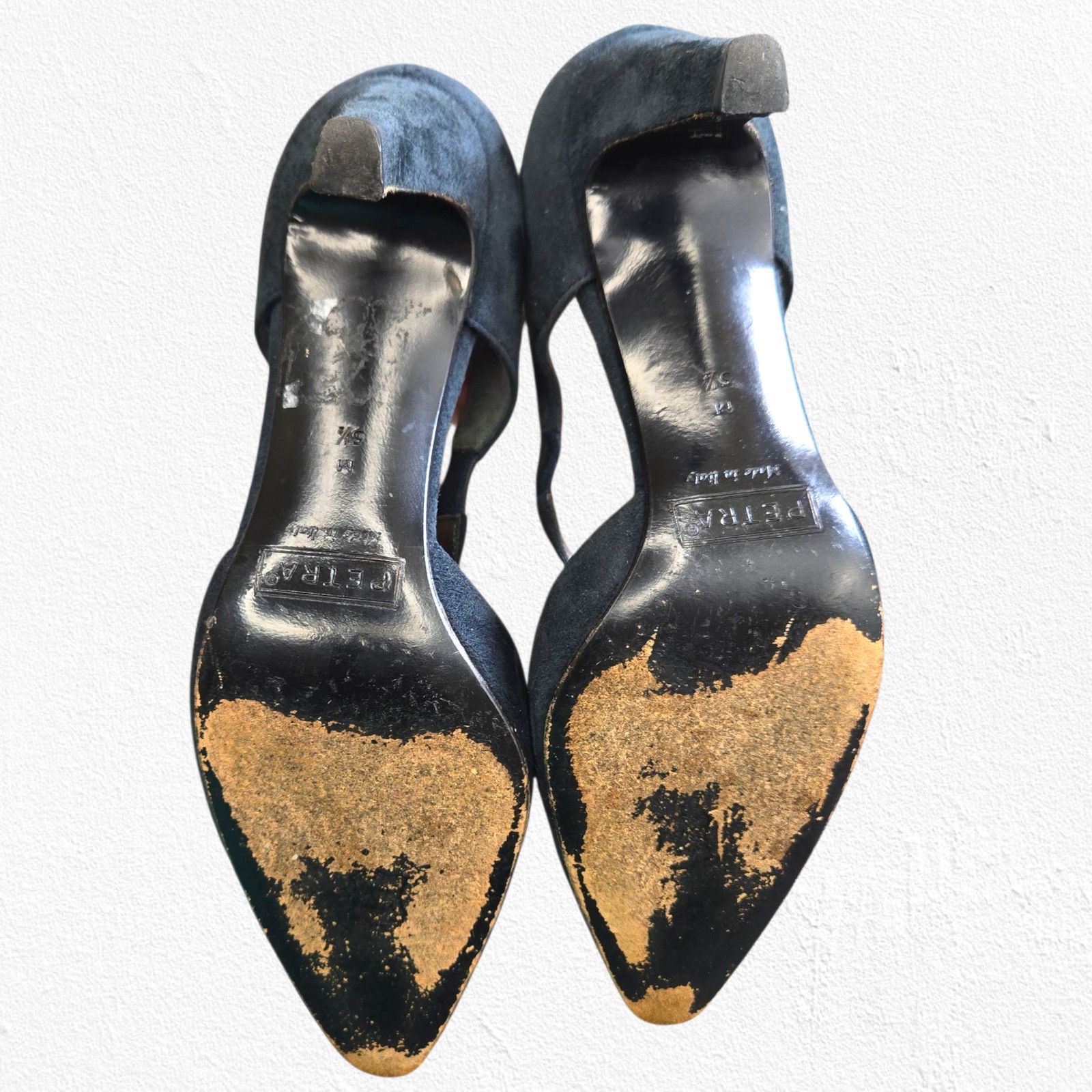 Vintage 80s Italian Navy Suede Heels Size 36 Size US 6 / IT 36 - 4 Thumbnail