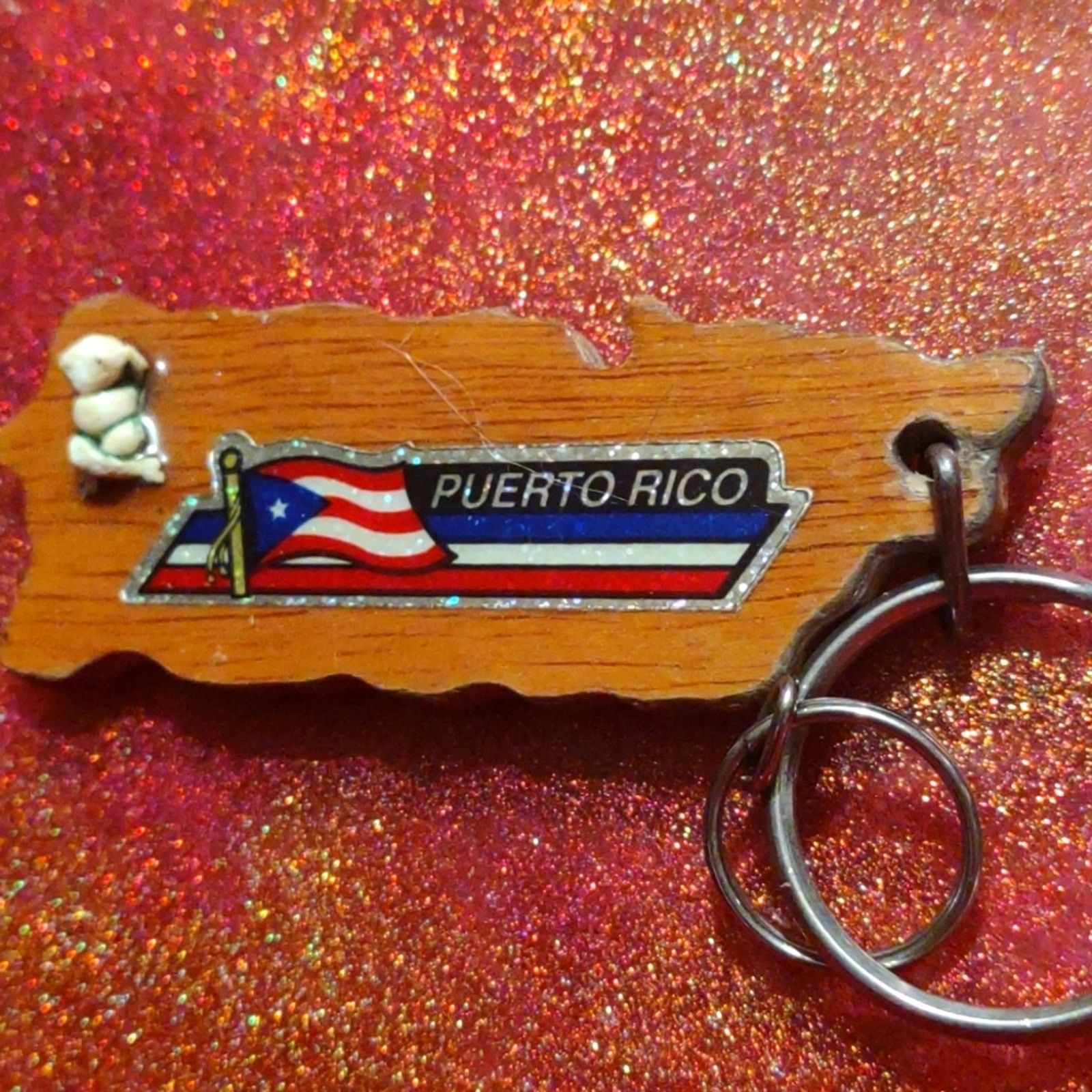 Vintage Handcrafted vintage wooden Puerto Rico keychain Size ONE SIZE - 2 Thumbnail