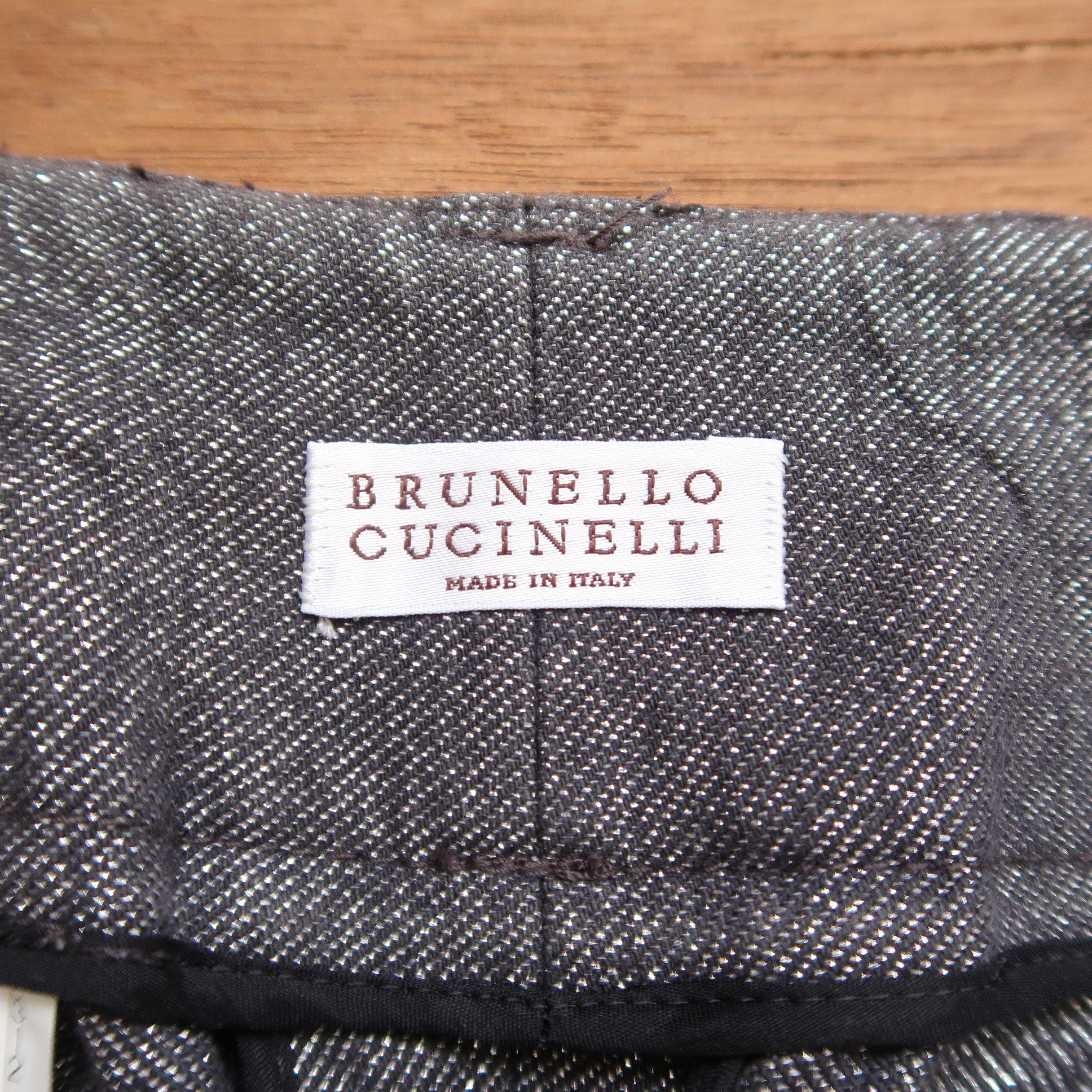 Brunello Cucinelli BRUNELLO CUCINELLI HEATHERED WOOL PANTS FATIGUE OLD MONEY Size US 30 / EU 46 - 8 Thumbnail
