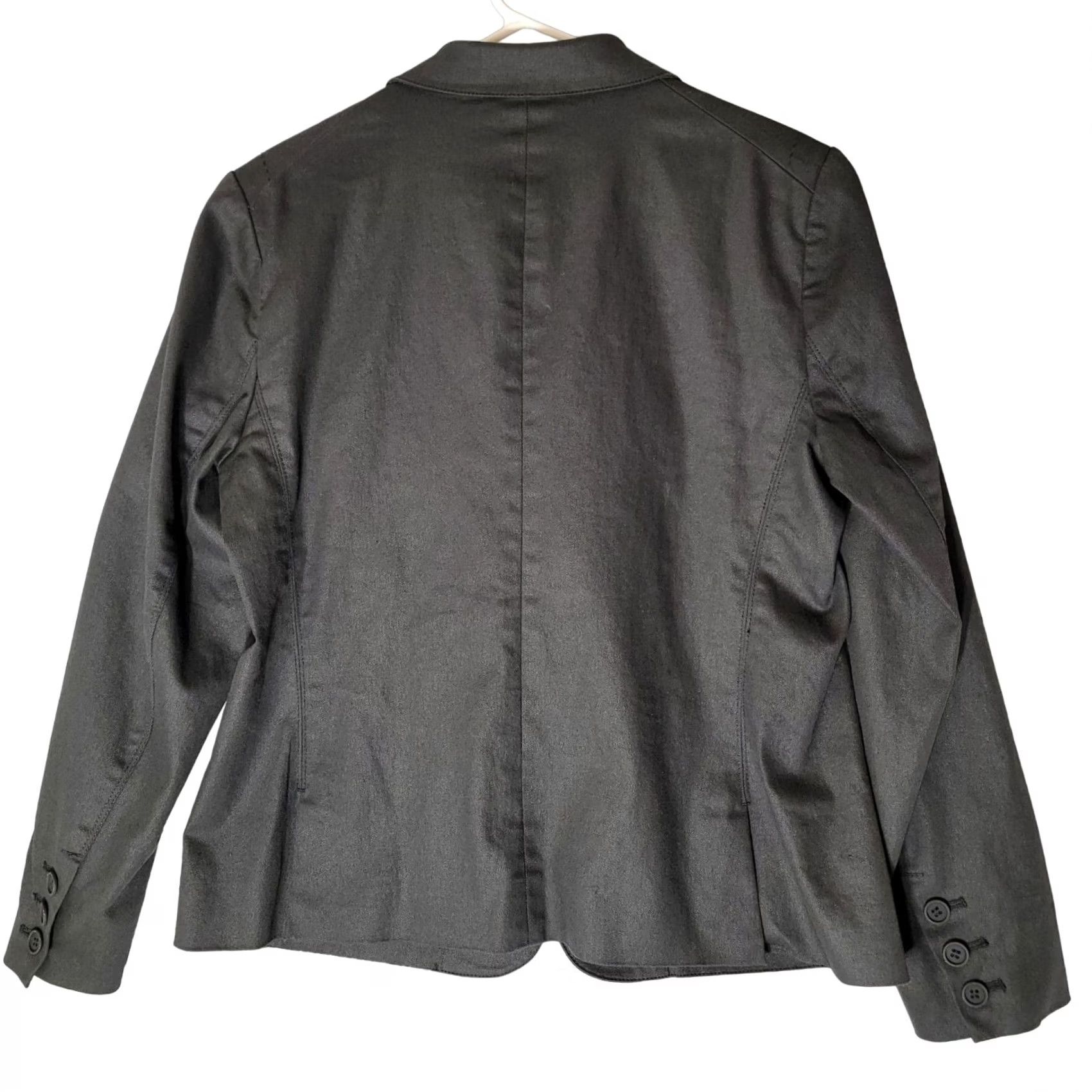 Cotton On Etcetera Blazer Jacket Black 12 Cotton One Button Pockets Notch Lined Shoulder Pads Single-Breasted Women’s Blazer Size XL / US 12-14 / IT 48-50 - 2 Thumbnail