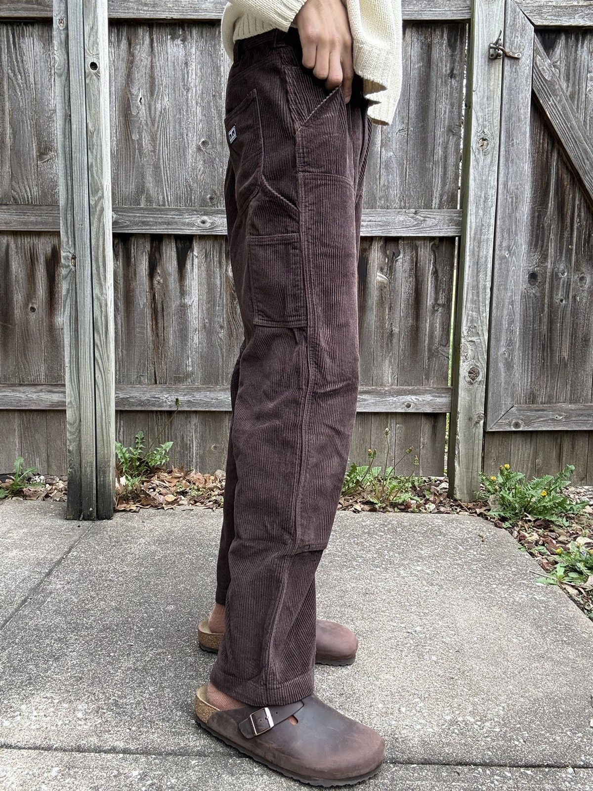 Obey Obey Carpenter Relaxed Fit Faded Corduroy Brown Pants Size US 28 / EU 44 - 2 Thumbnail