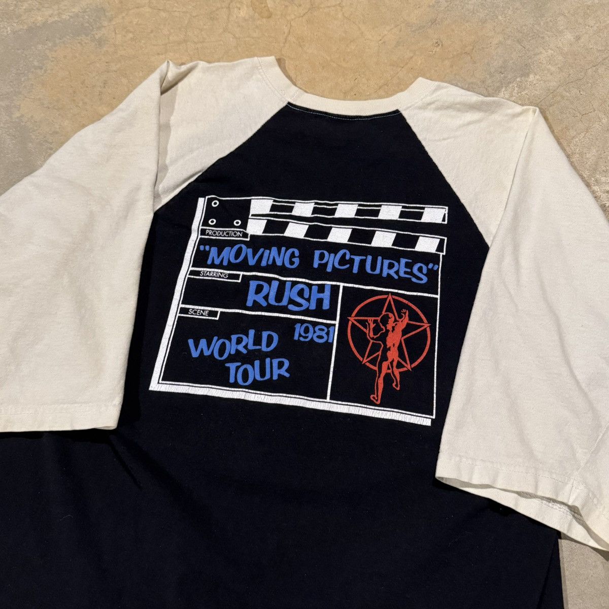 Vintage Vtg 1981 Faded Rush Moving Pictures Tour Raglan Band Tee ERD Size US XL / EU 56 / 4 - 6 Thumbnail
