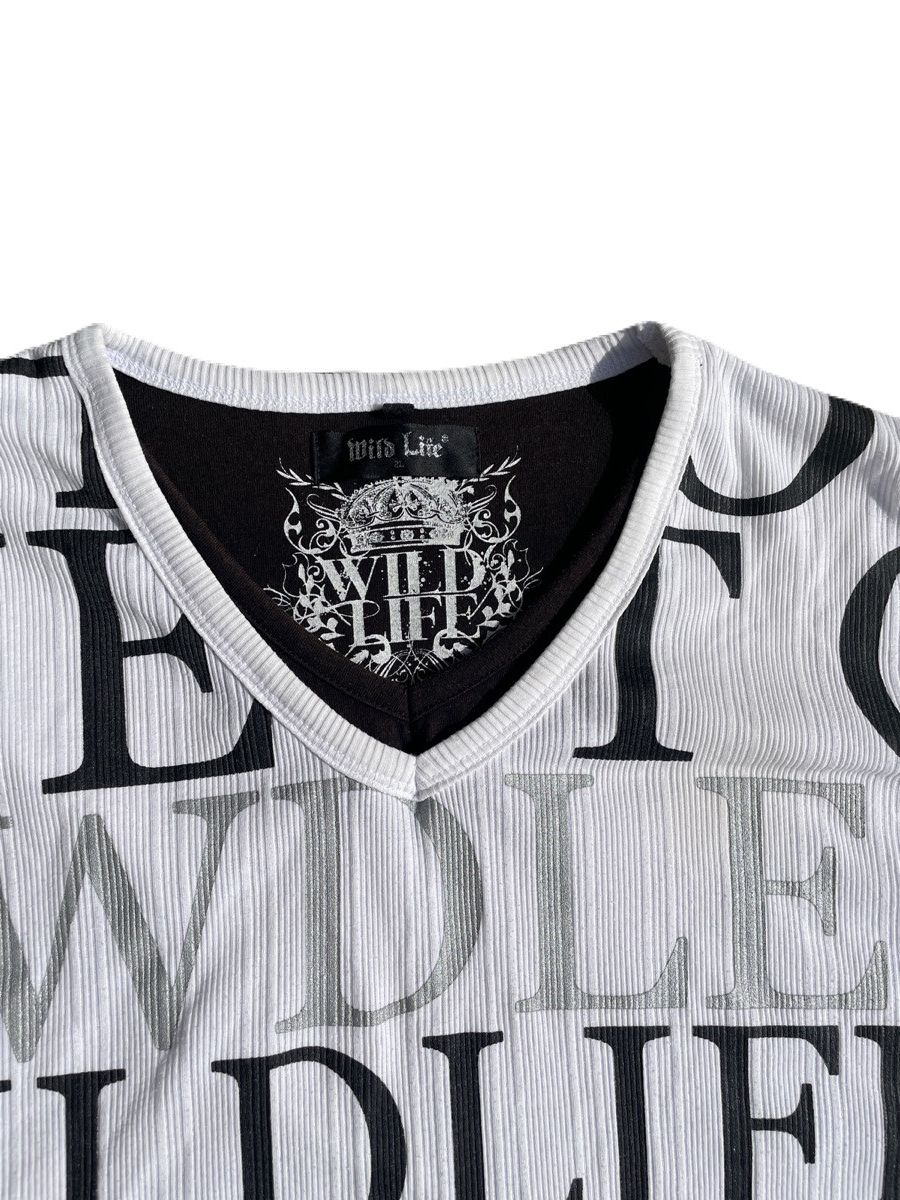 If Six Was Nine 2000s Japanese archive Layered Poem V-neck Tee Vkei Gyaruo Size US S / EU 44-46 / 1 - 5 Thumbnail