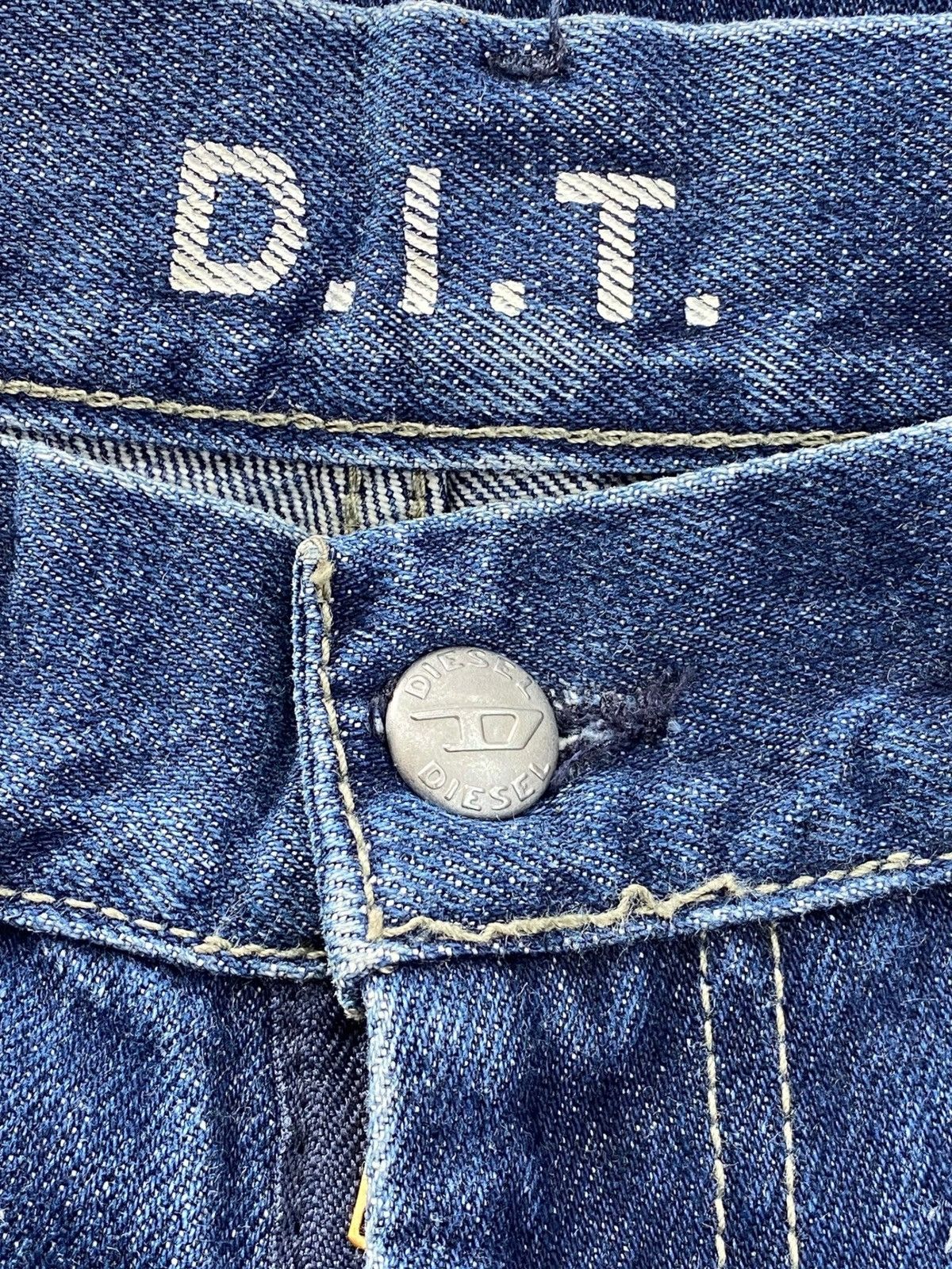 Diesel Diesel X Selvedge Distressed Blue Wash Straight Leg Jeans Size US 30 / EU 46 - 10 Thumbnail