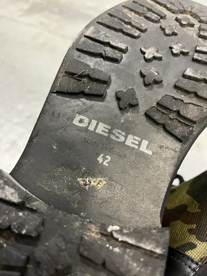 Diesel Diesel Black Leather & Camo Combat Boots Size US 9 / EU 42 - 8 Thumbnail