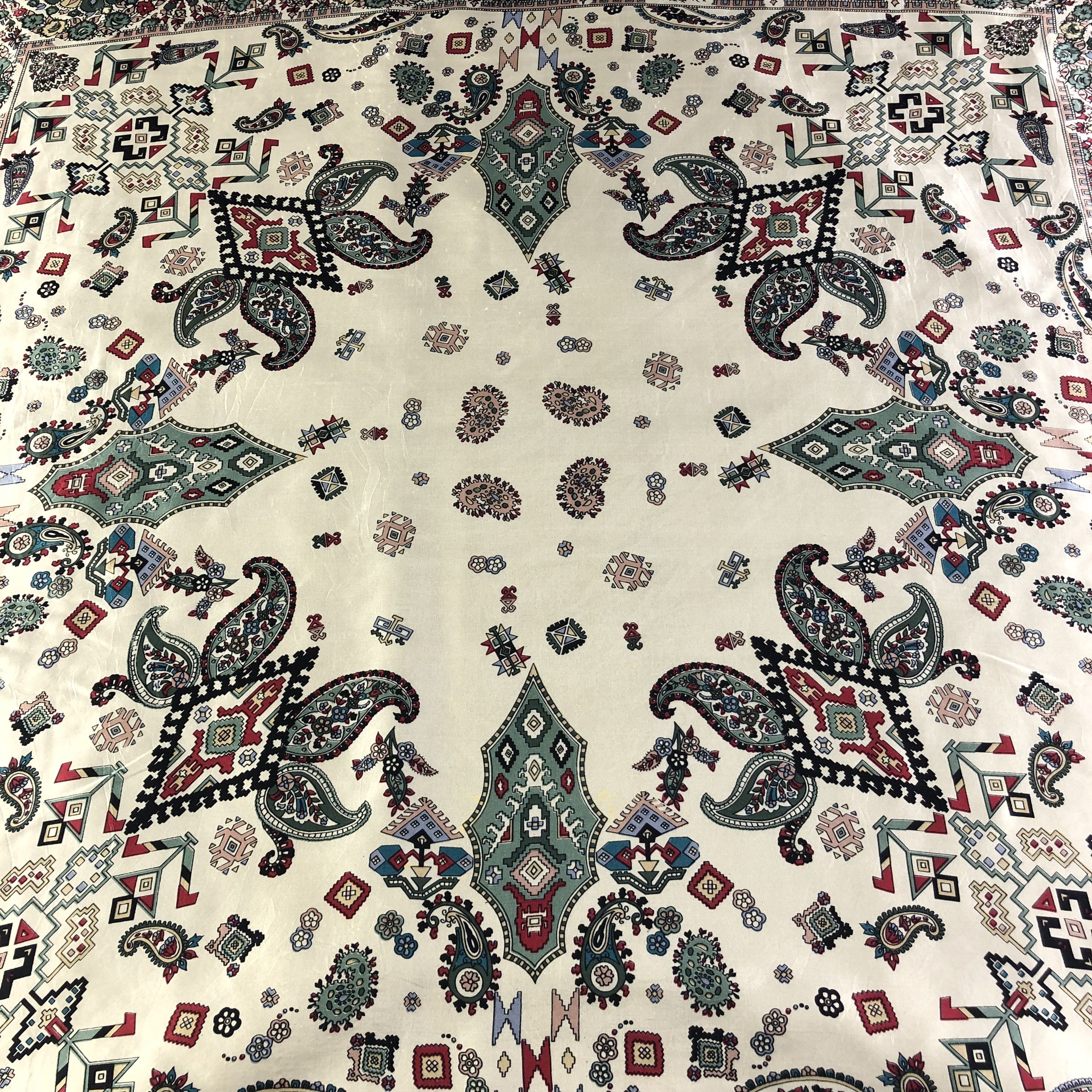 Vintage Native Design Hand Rolled Silk Scarf M688 Size ONE SIZE - 3 Thumbnail