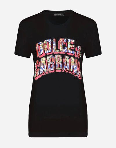Dolce & Gabbana o1y0925 Logo Crewneck T-Shirt in Black Size XS / US 0-2 / IT 36-38 - 1 Thumbnail