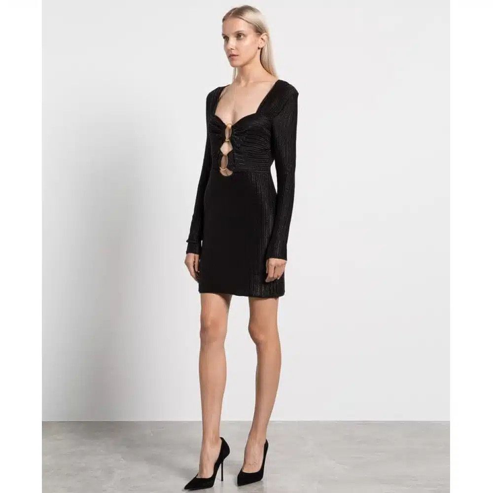 Tom Ford o1loc1c0625 ACK391 Metallic Wool Mini Dress in Black Size XS / US 0-2 / IT 36-38 - 2 Thumbnail