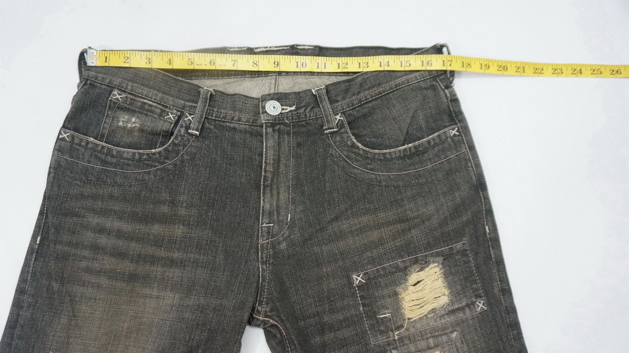 Japanese Brand 🔥EDGE RUPERT Vintage Black Distressed Jeans Size US 33 - 9 Thumbnail