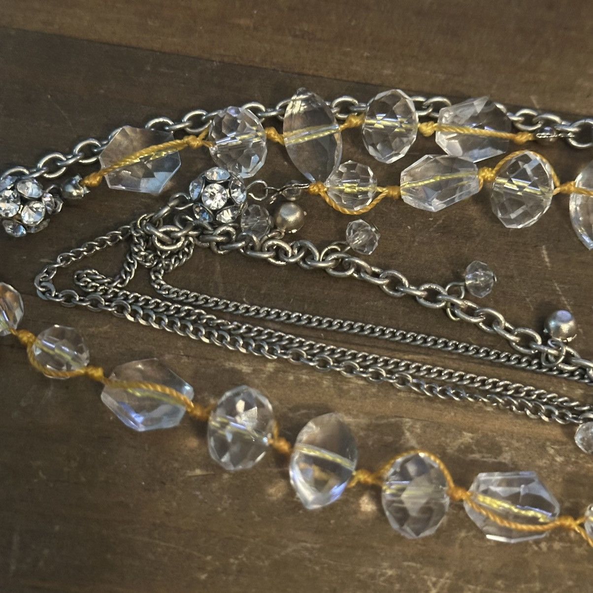 Loft Loft clear bead and multi chain long swag necklace Size ONE SIZE - 3 Thumbnail
