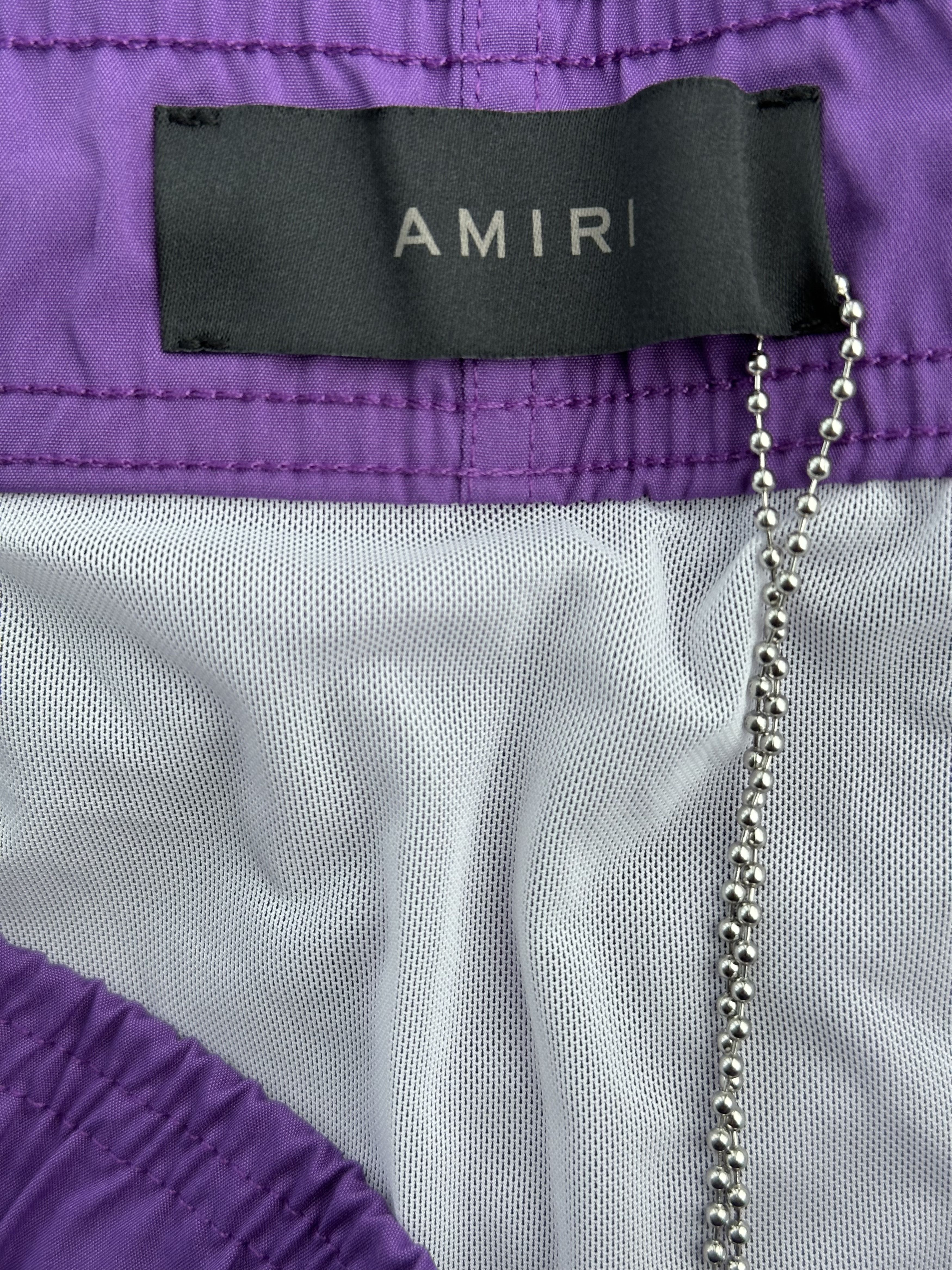 Amiri Amiri Purple & White MA Bar Logo Swimshorts Size US 40 / EU 56 - 3 Thumbnail