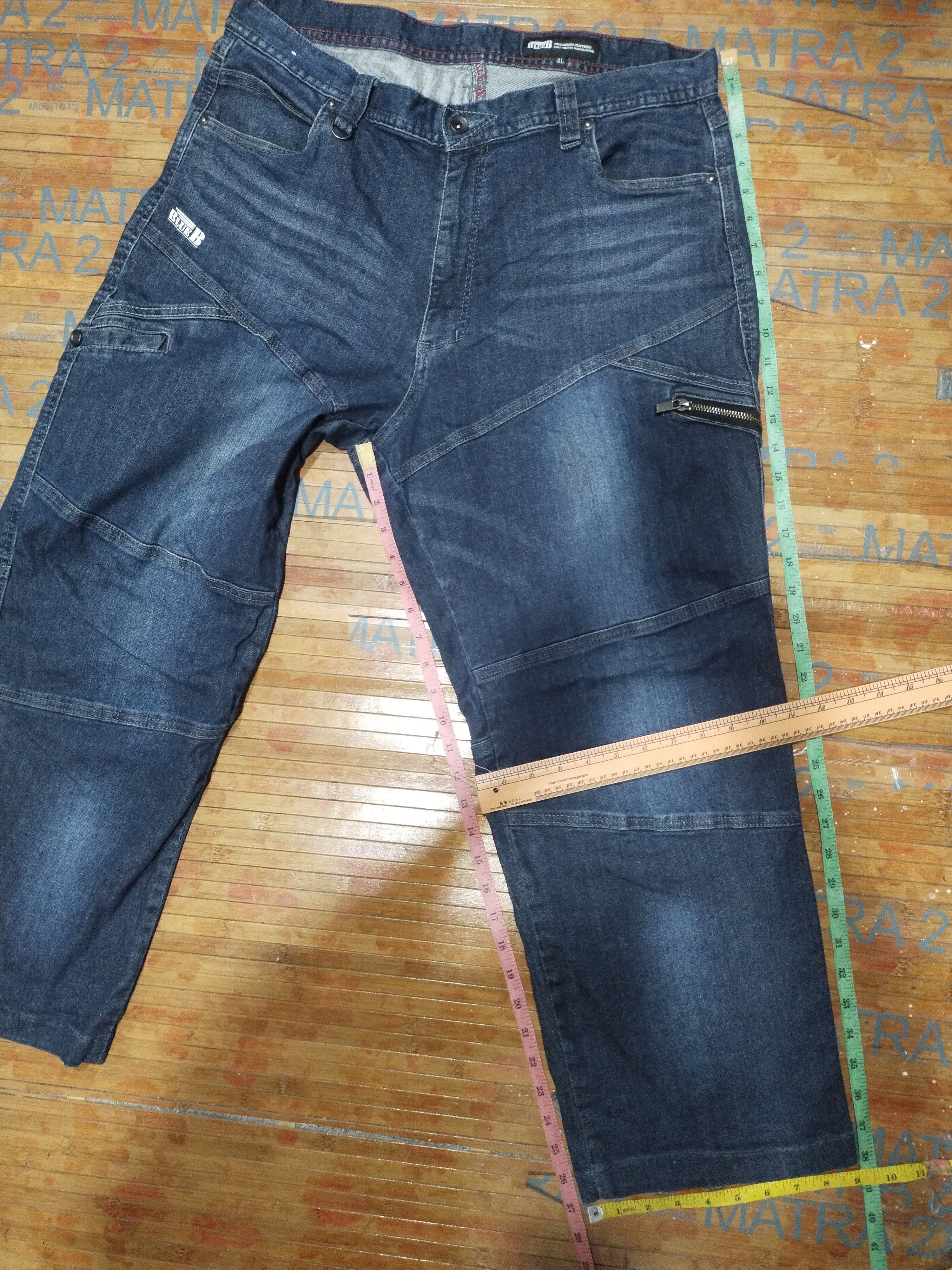 Other Jeans Blue B "Cargo Pants Design""Stretchable Sz 4L 37" Size US 37 - 3 Thumbnail