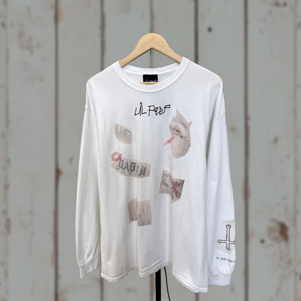 Vintage Lil Peep Y2K Long Sleeve Shirt White L Retro Hype Sus Boy Rare Mens Size US L / EU 52-54 / 3 - 1 Thumbnail