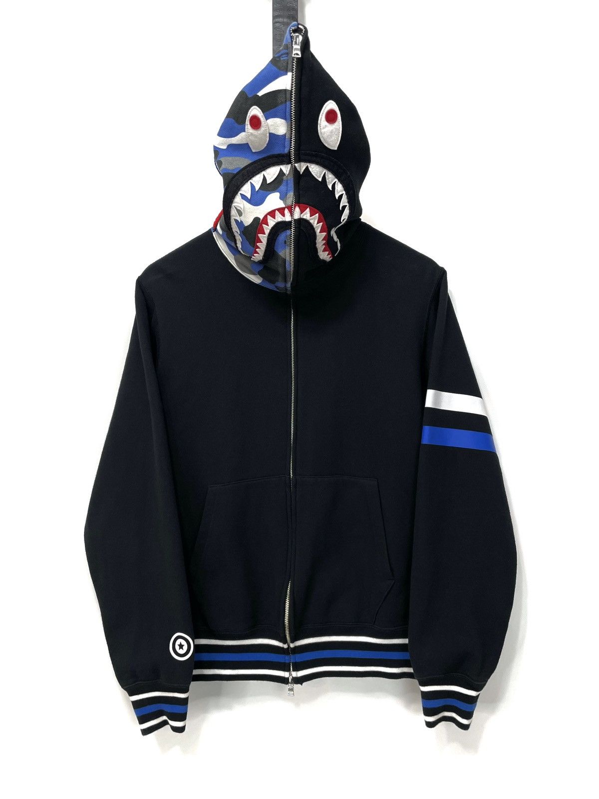Bape BAPE Shark Full Zip Hoodie – Blue Camo – Size L Size US L / EU 52-54 / 3 - 1 Thumbnail