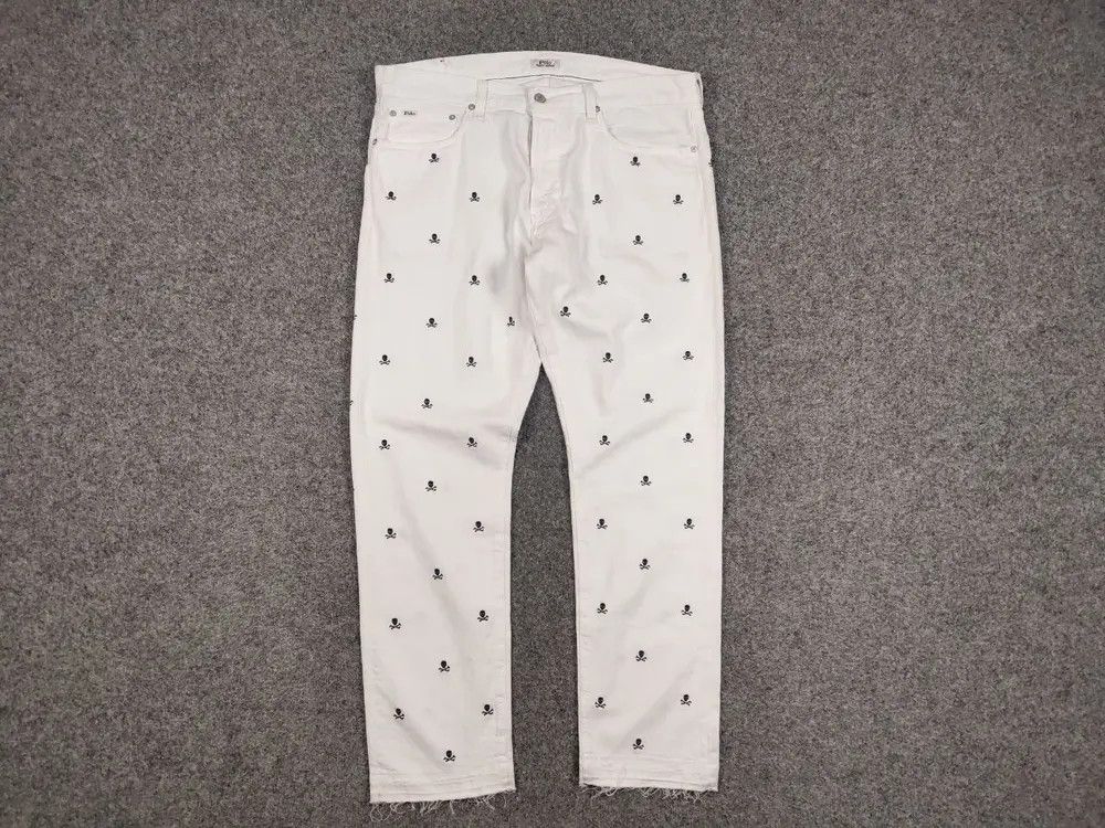 Polo Ralph Lauren Polo Ralph Lauren white Monogram Jeans skull logo Denim Size US 36 / EU 52 - 6 Thumbnail