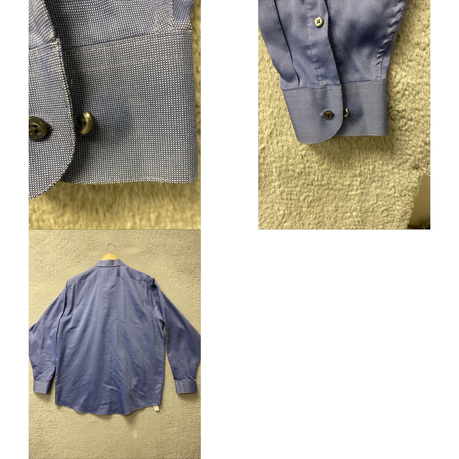Arrow ARROW Men's XL Blue Cotton Blend Button-Up Shirt Long Sleeve Solid Size US XL / EU 56 / 4 - 8 Thumbnail