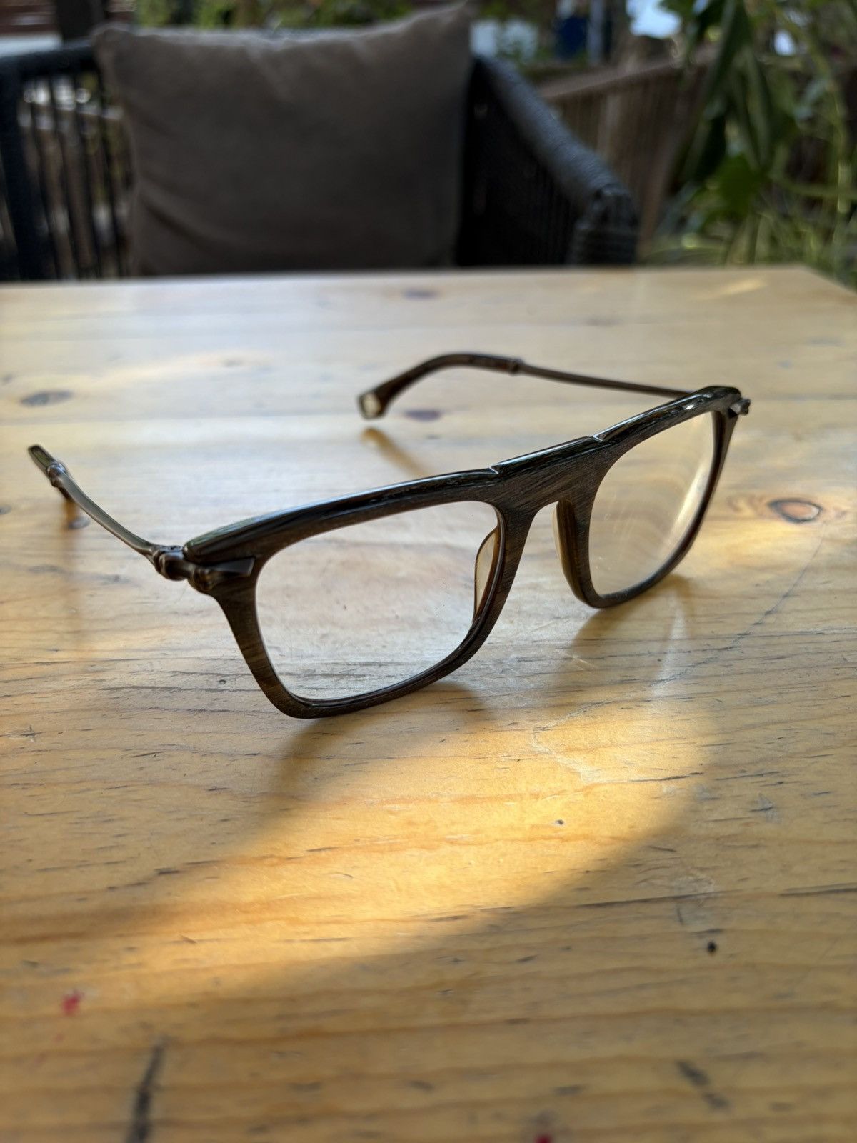 BLAKE KUWAHARA Brushed Brown Horn Eyeglasses Made in Japan