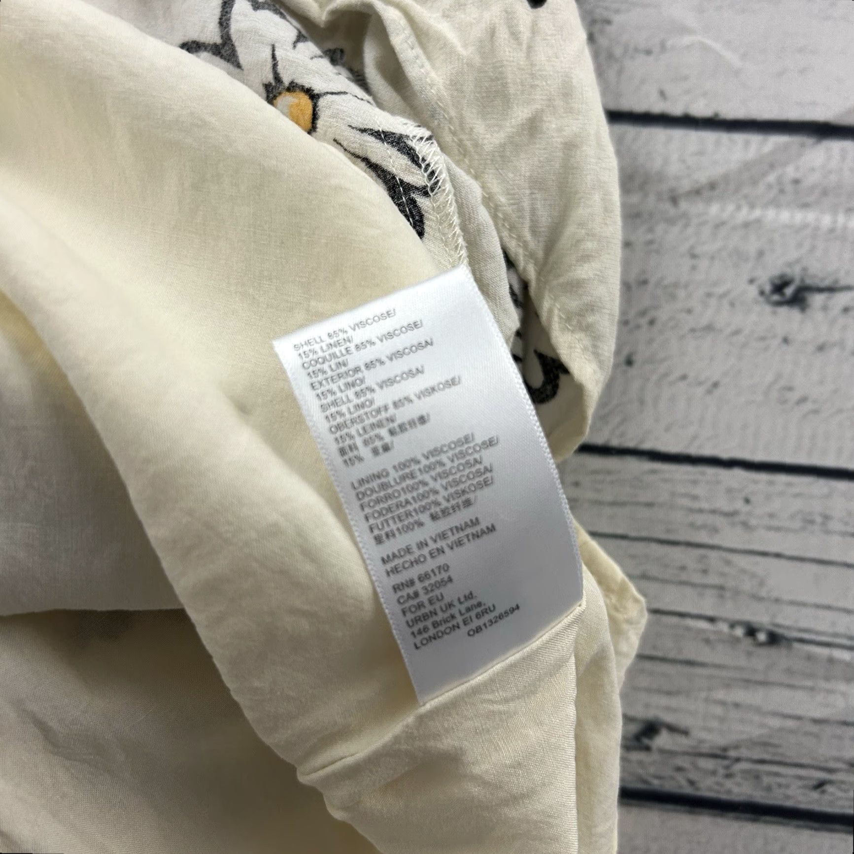 Urban Outfitters Urban Outfitters Dress Women XS Beige Daisy Print Linen Blend Short Size 26" / US 2 / IT 38 - 4 Thumbnail