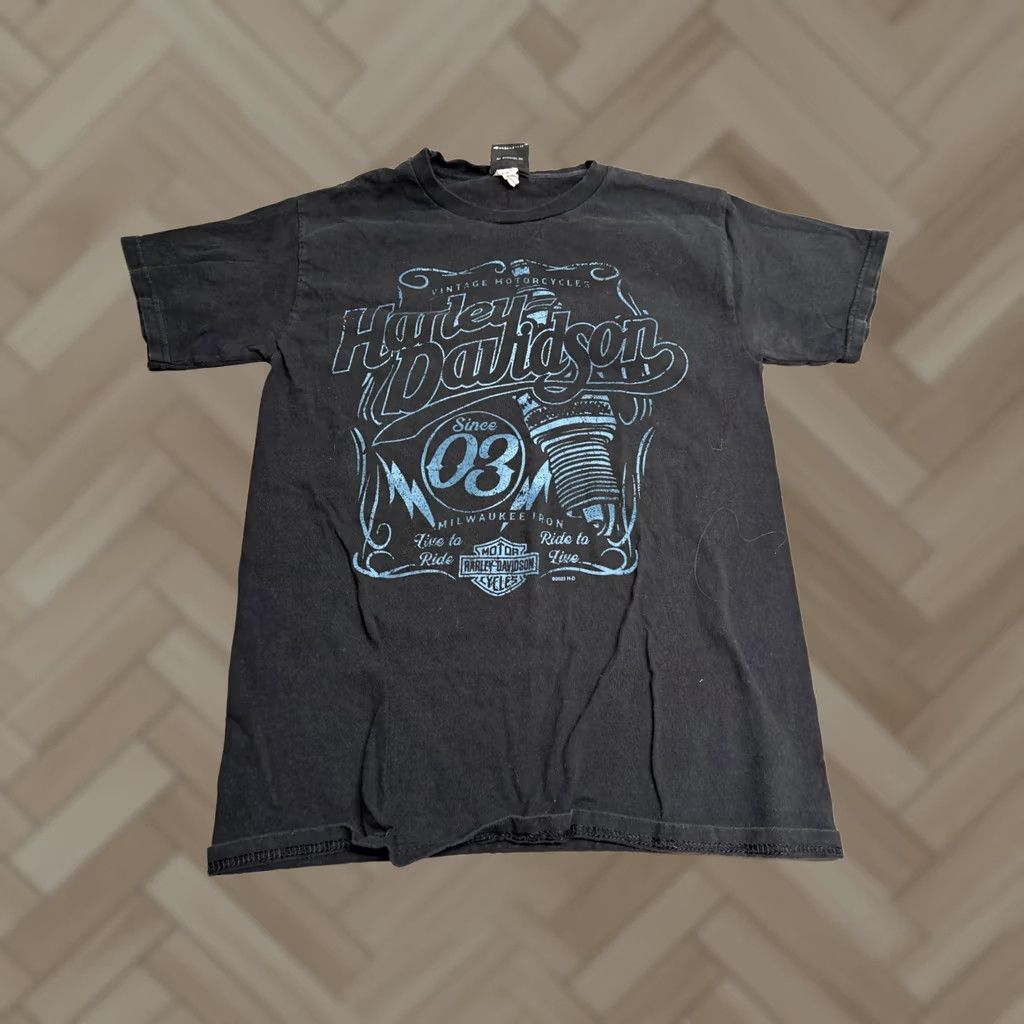 Harley Davidson Harley-Davidson T-Shirt Motor City Detroit Michigan Double Sided Graphic Tee S Black Cotton Vintage Men Size US S / EU 44-46 / 1 - 1 Thumbnail