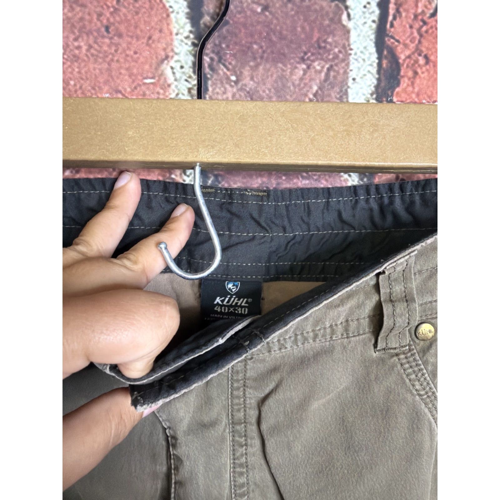 Vintage KÜHL Rydr Pants Men's 40x30 Vintage Green 98% Cotton 2% Spandex Carpenter Inseam 30 Front Flat Front Patina Dye N/A Size US 40 / EU 56 - 5 Thumbnail