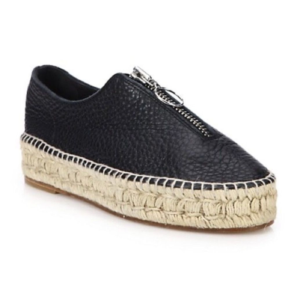 Alexander Wang Alexander Wang Devon Zip Up Black Leather Espadrilles 38 Size US 8 / IT 38 - 1 Thumbnail