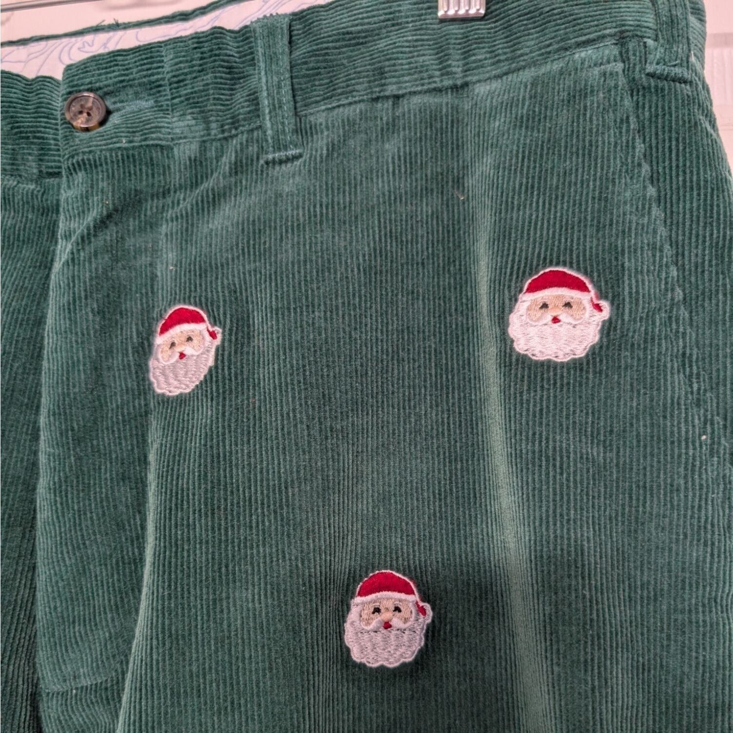 Designer Castaway Nantucket Corduroy Embroidered Santa Pants Mens 36 Size US 36 / EU 52 - 3 Thumbnail