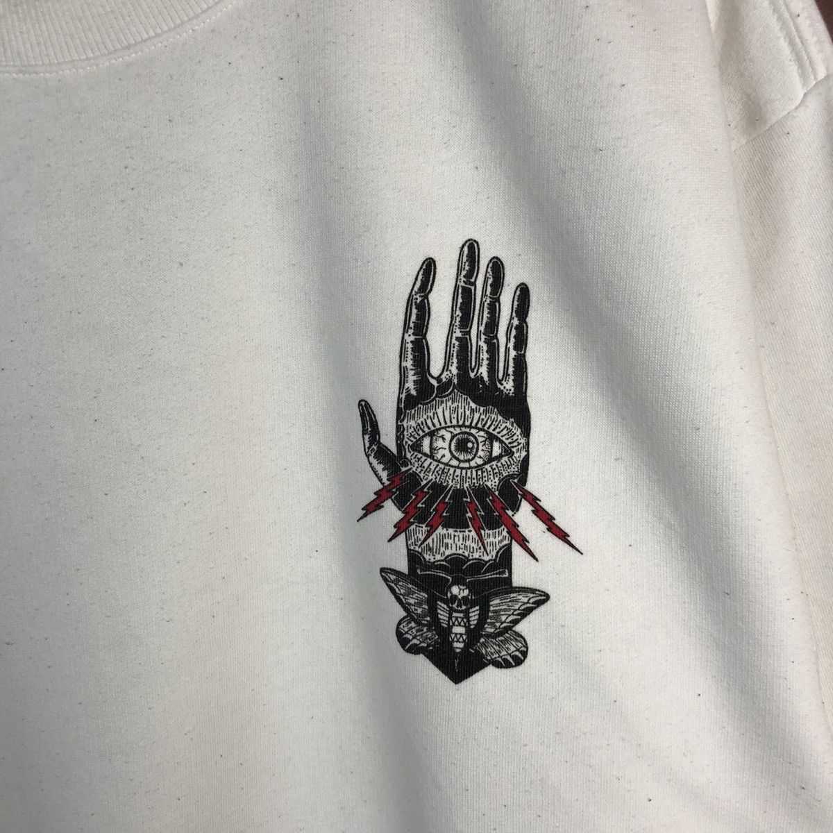 Japanese Brand one eye one hand White Sweatshirt #7554 Size US XL / EU 56 / 4 - 8 Thumbnail