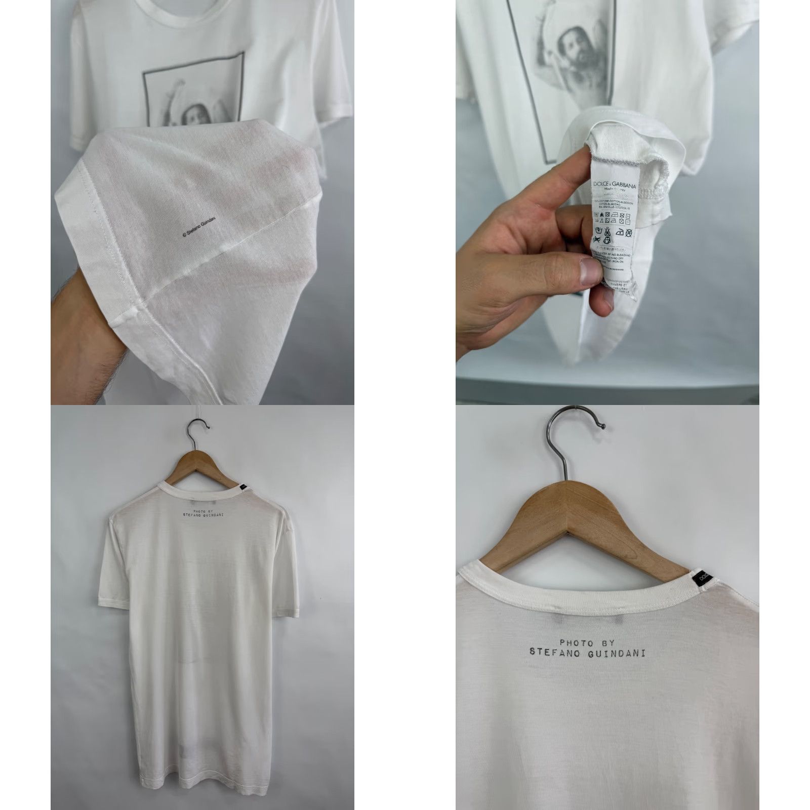 Dolce & Gabbana VINTAGE Dolce&Gabbana T-Shirt Men M White Tony Ward Photo by Stefano Guindani Size US M / EU 48-50 / 2 - 8 Thumbnail