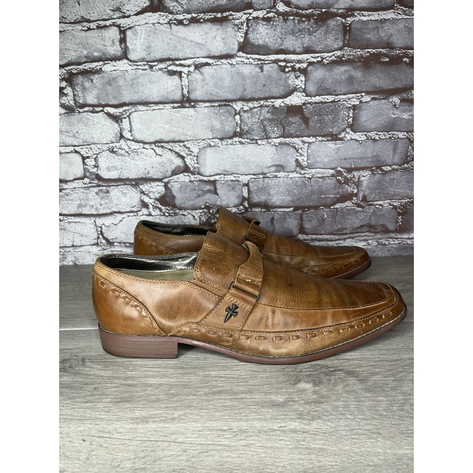 Mark Nason Lounge Mark Nason Brown Leather Square Toe Loafers Dress Sho Size US 11 / EU 44 - 16 Thumbnail
