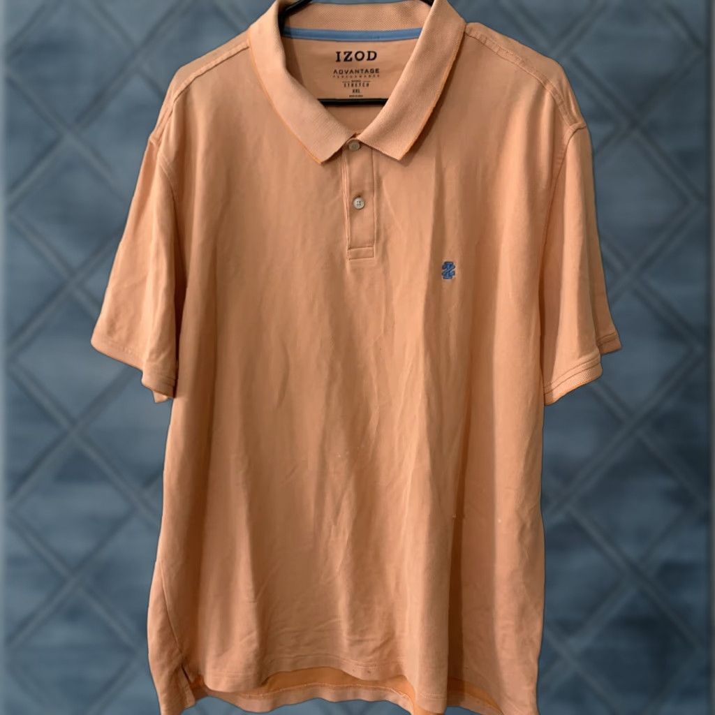 Izod VINTAGE Izod Advantage Performance Stretch Men's Collared Peach Orange 2XL Size US XXL / EU 58 / 5 - 1 Thumbnail